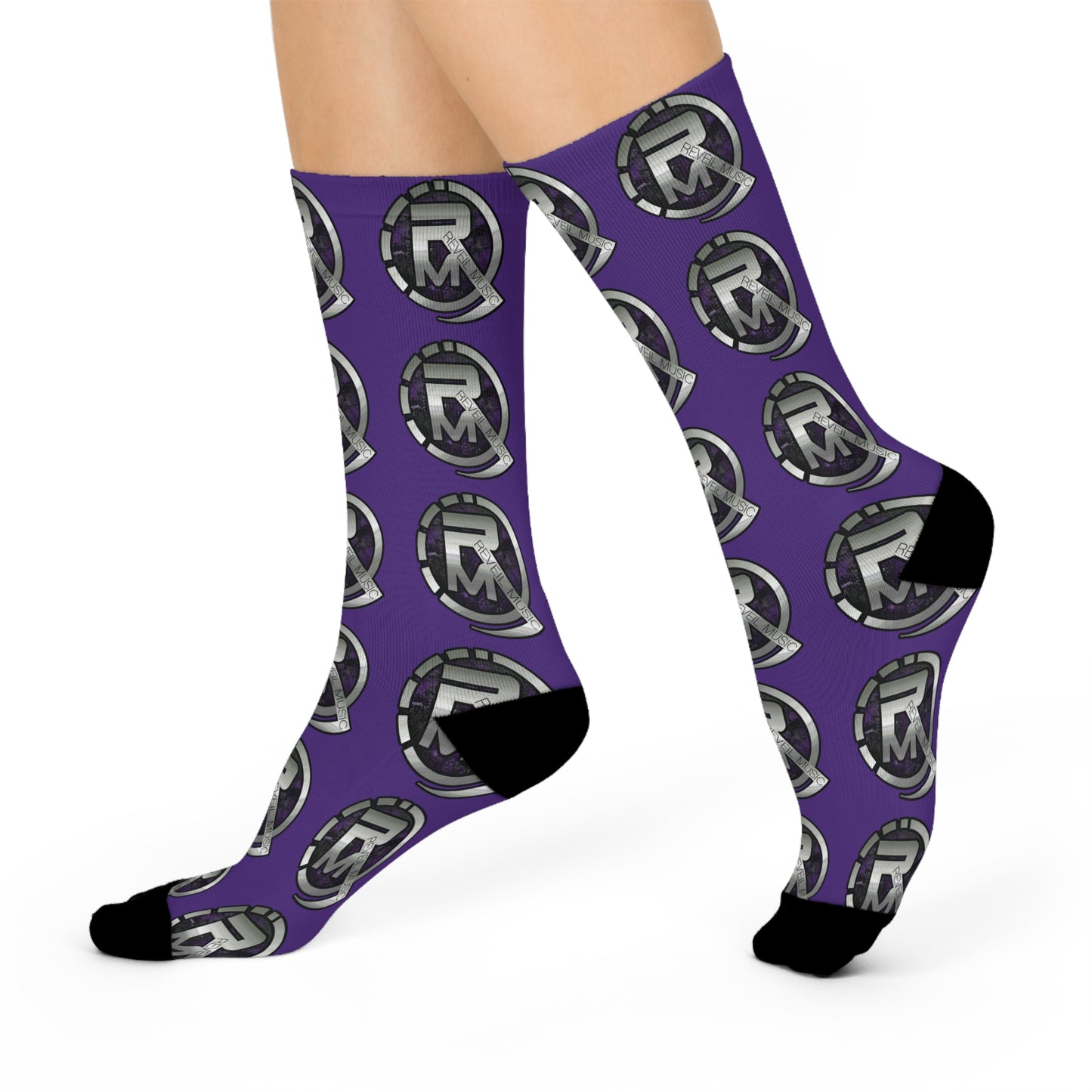 Reveil Music Logo DTG Crew Socks (Purple)