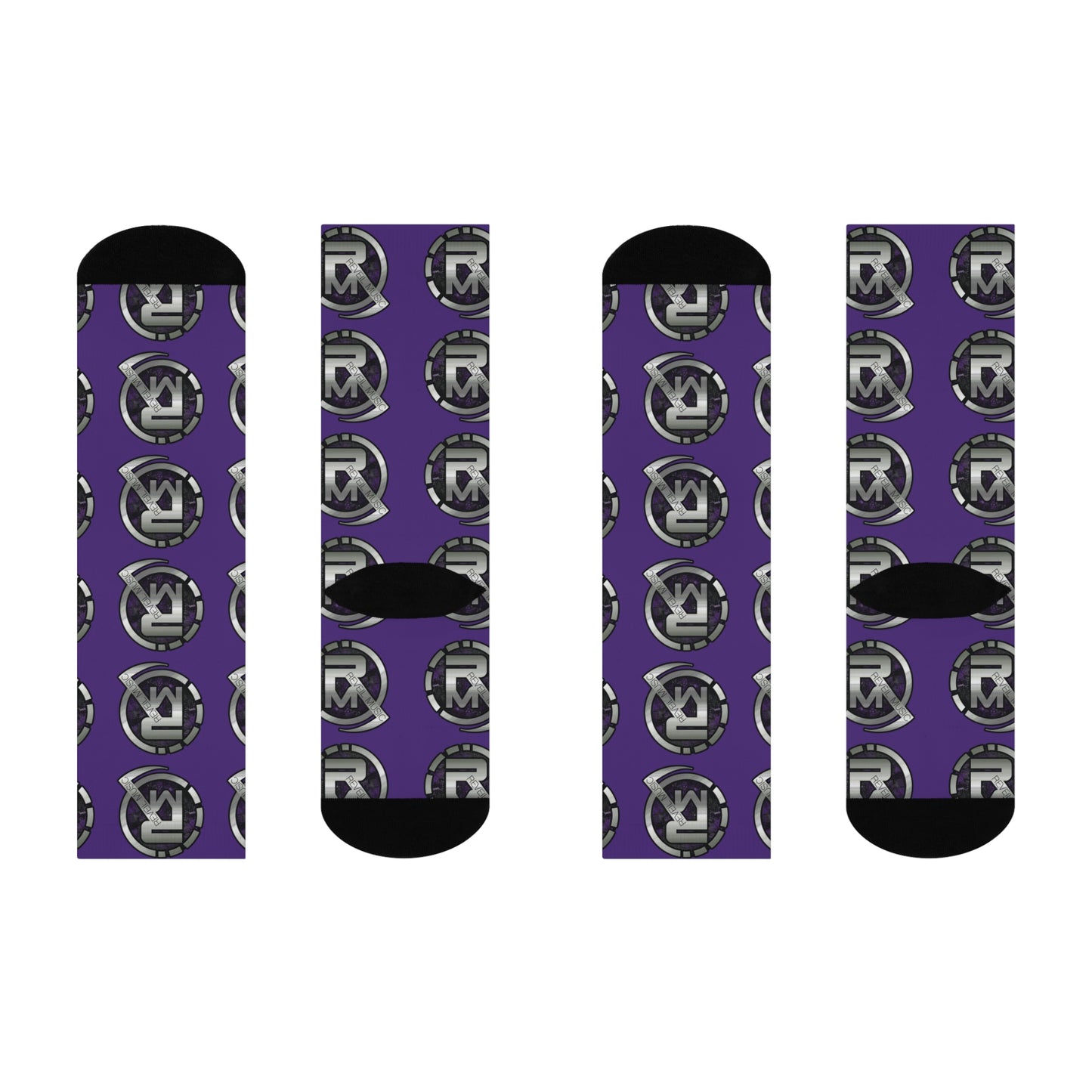 Reveil Music Logo DTG Crew Socks (Purple)