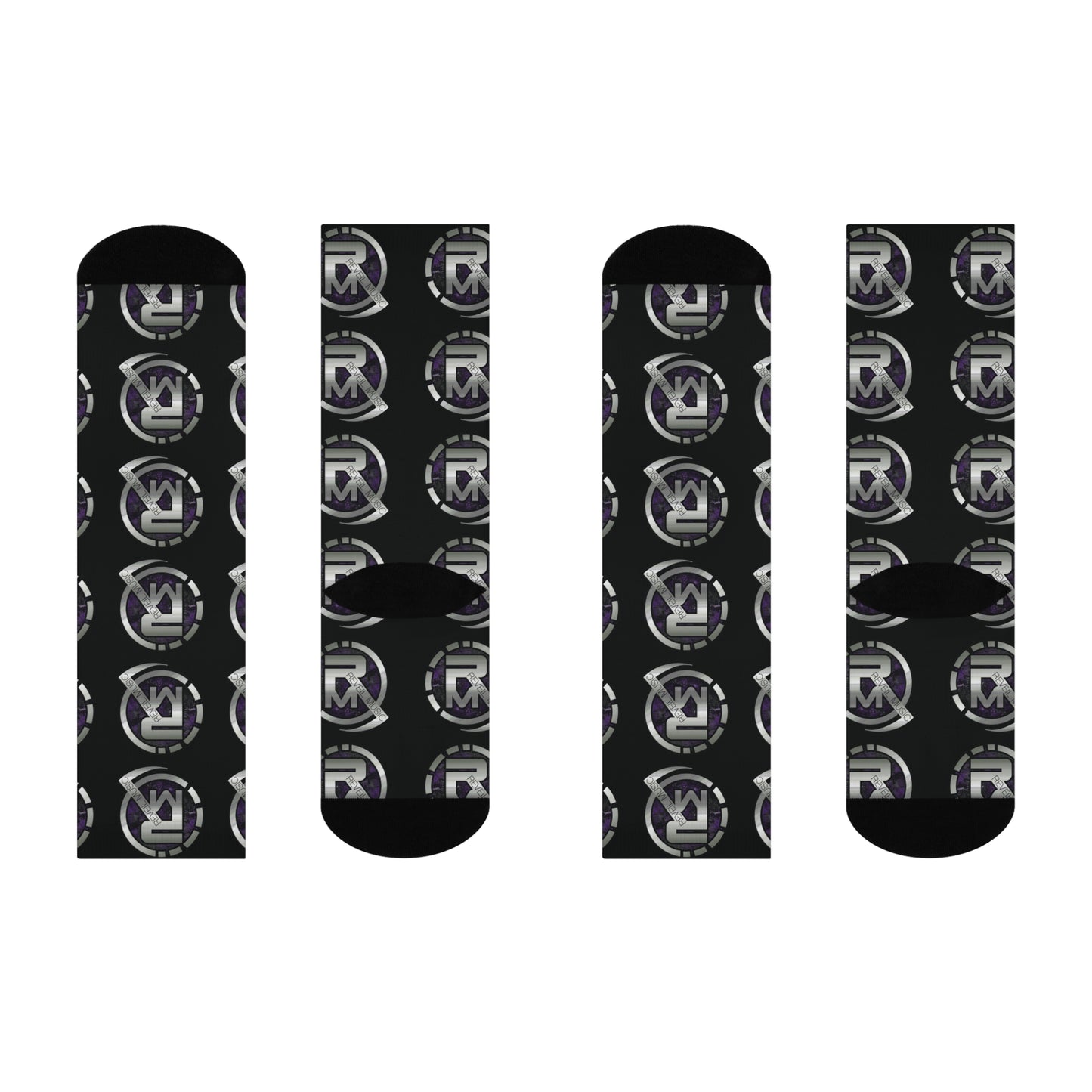 Reveil Music Logo DTG Crew Socks (Black)