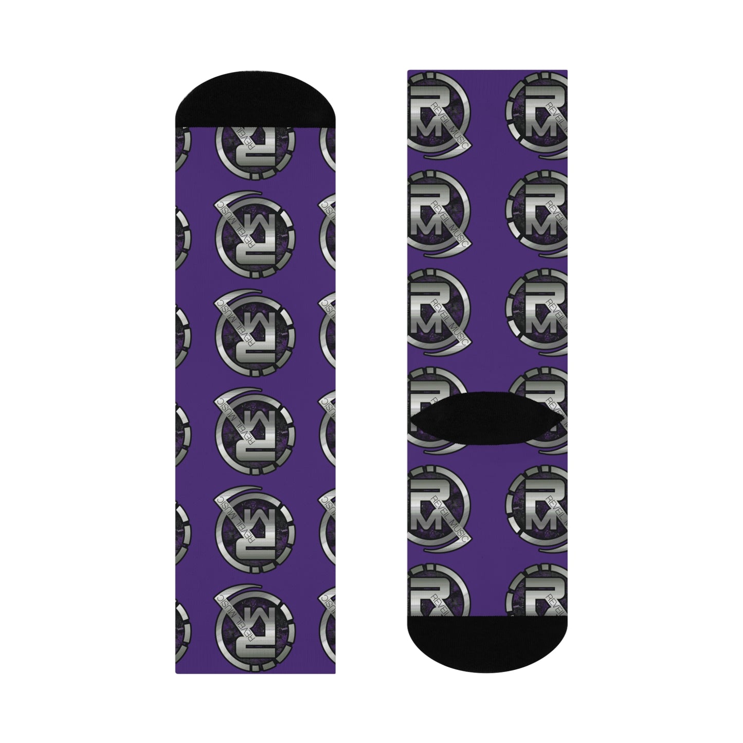 Reveil Music Logo DTG Crew Socks (Purple)