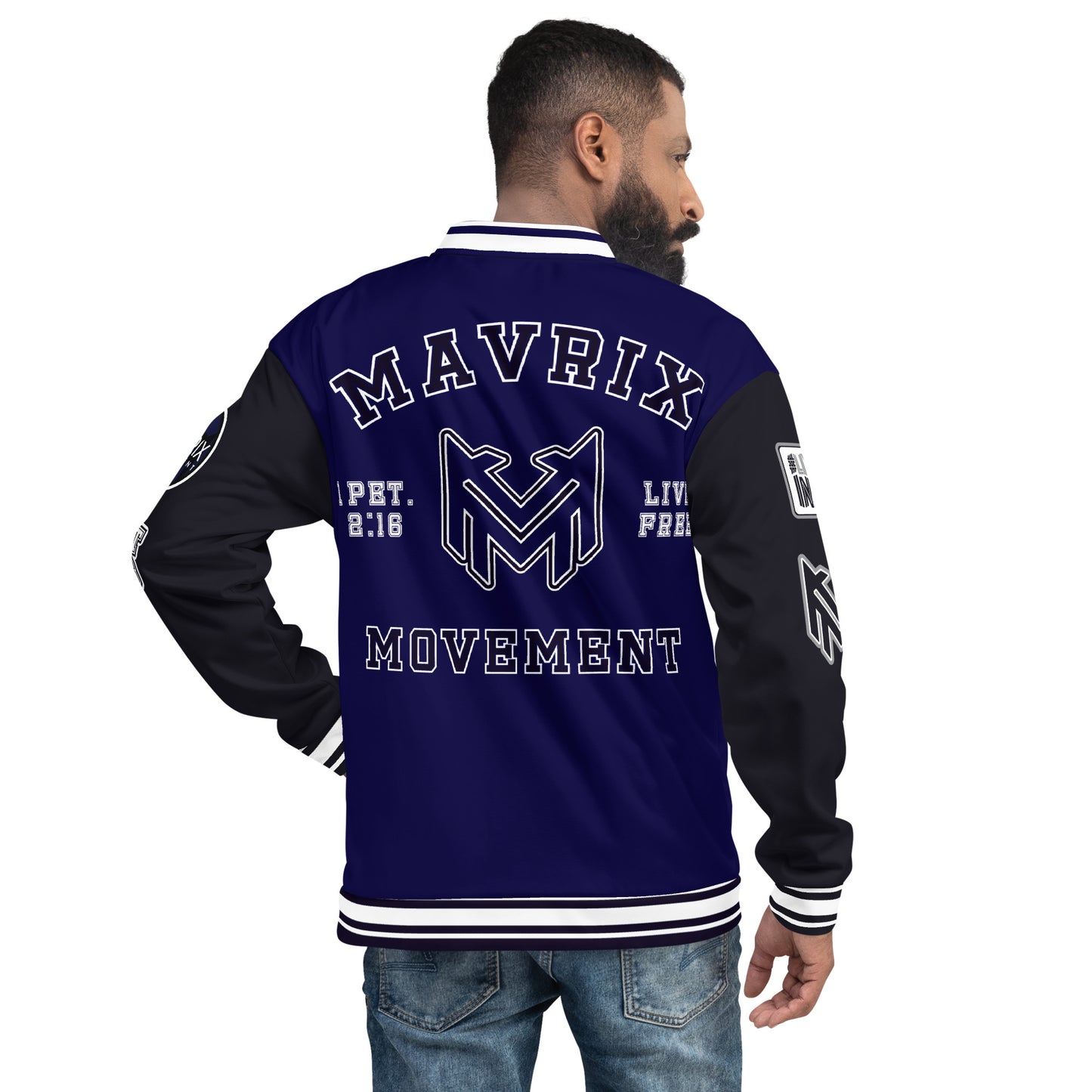Mavrix Varsity Navy Bomber Jacket