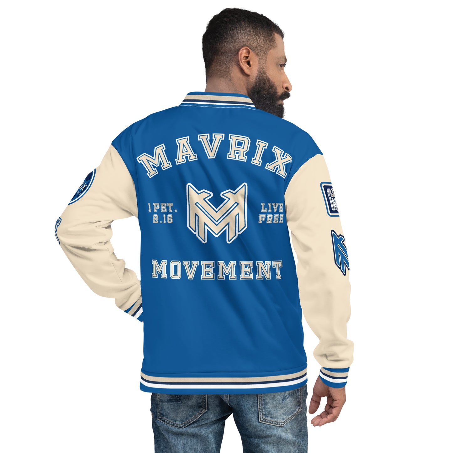 Mavrix Varsity Royal Bomber Jacket