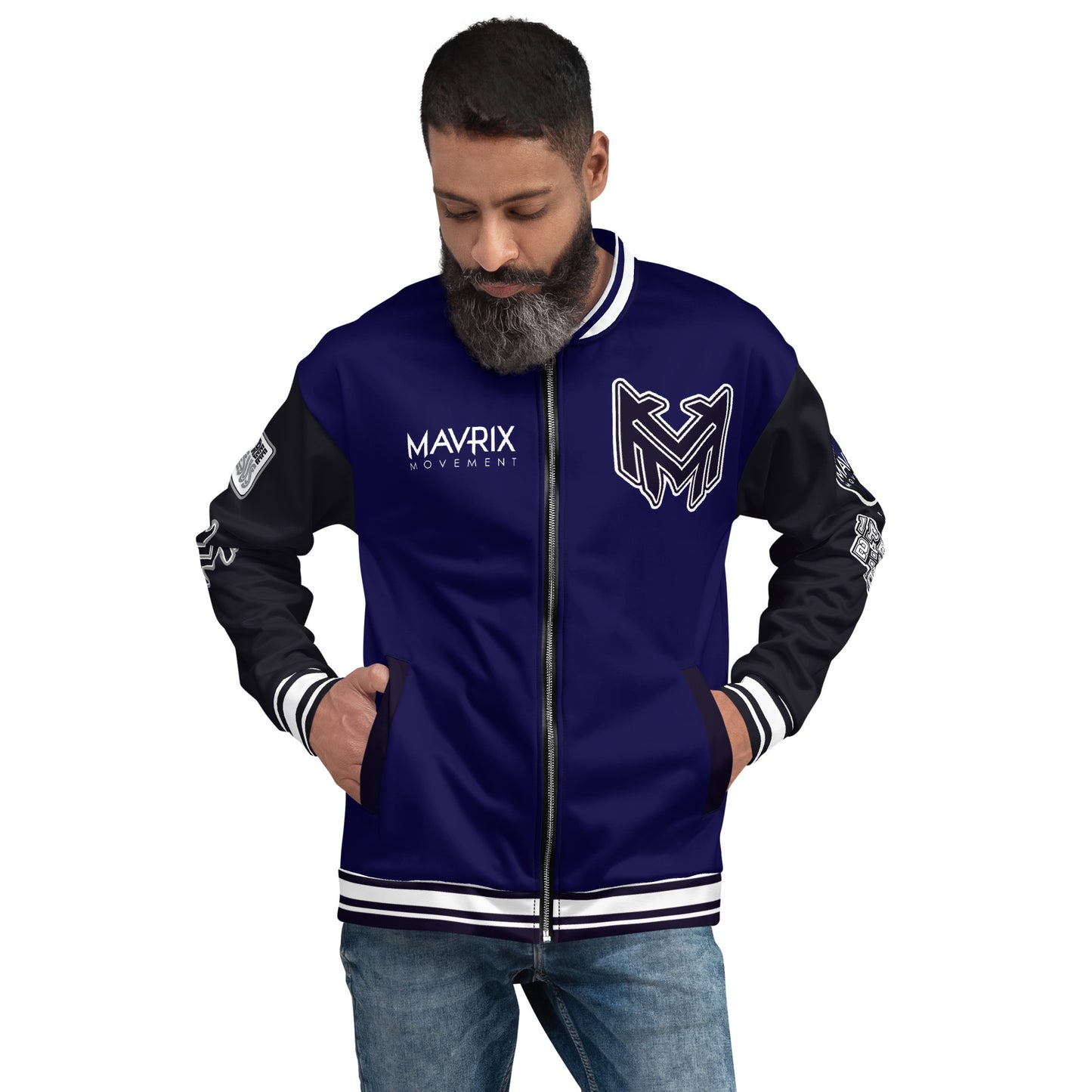 Mavrix Varsity Navy Bomber Jacket