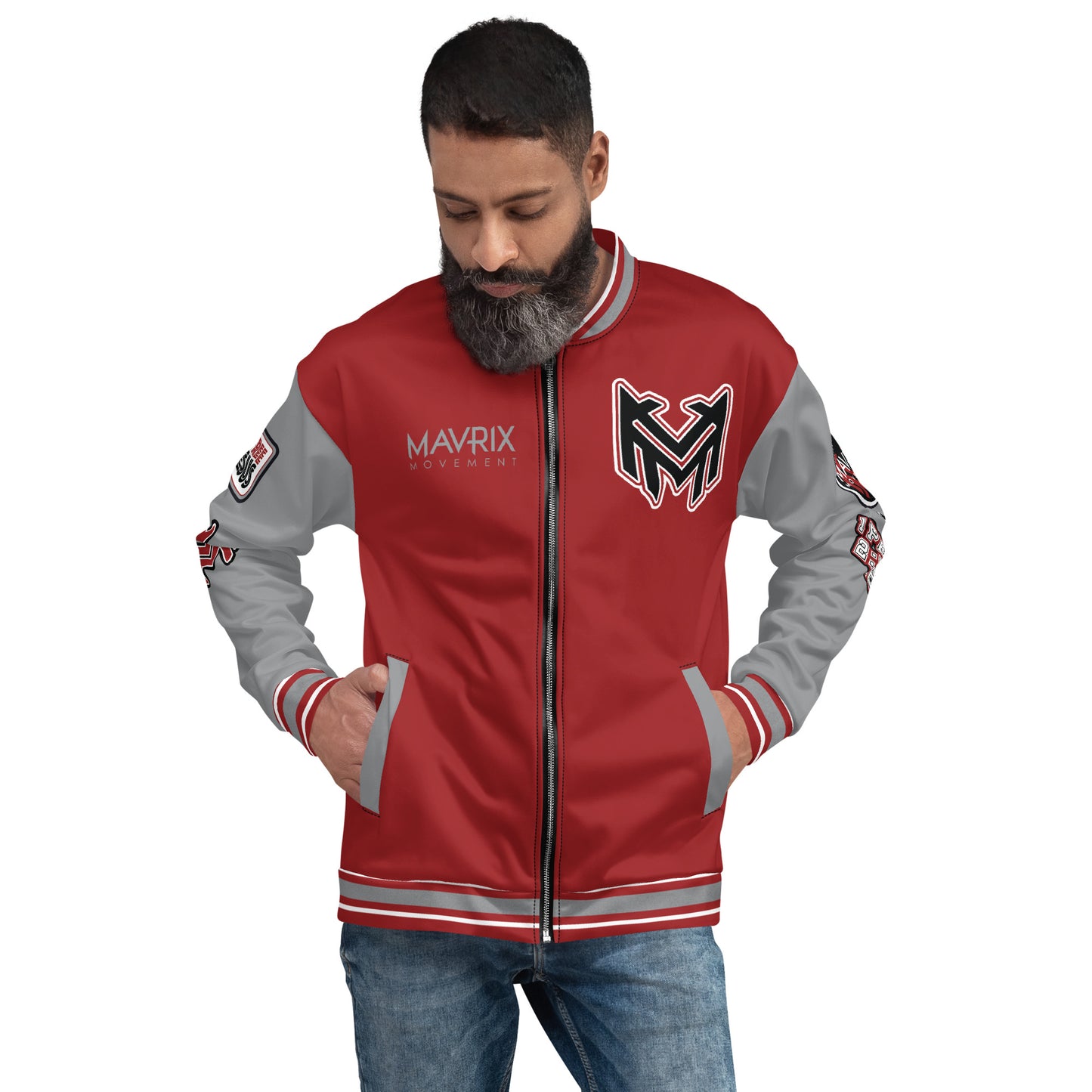 Mavrix Varsity Red Bomber Jacket