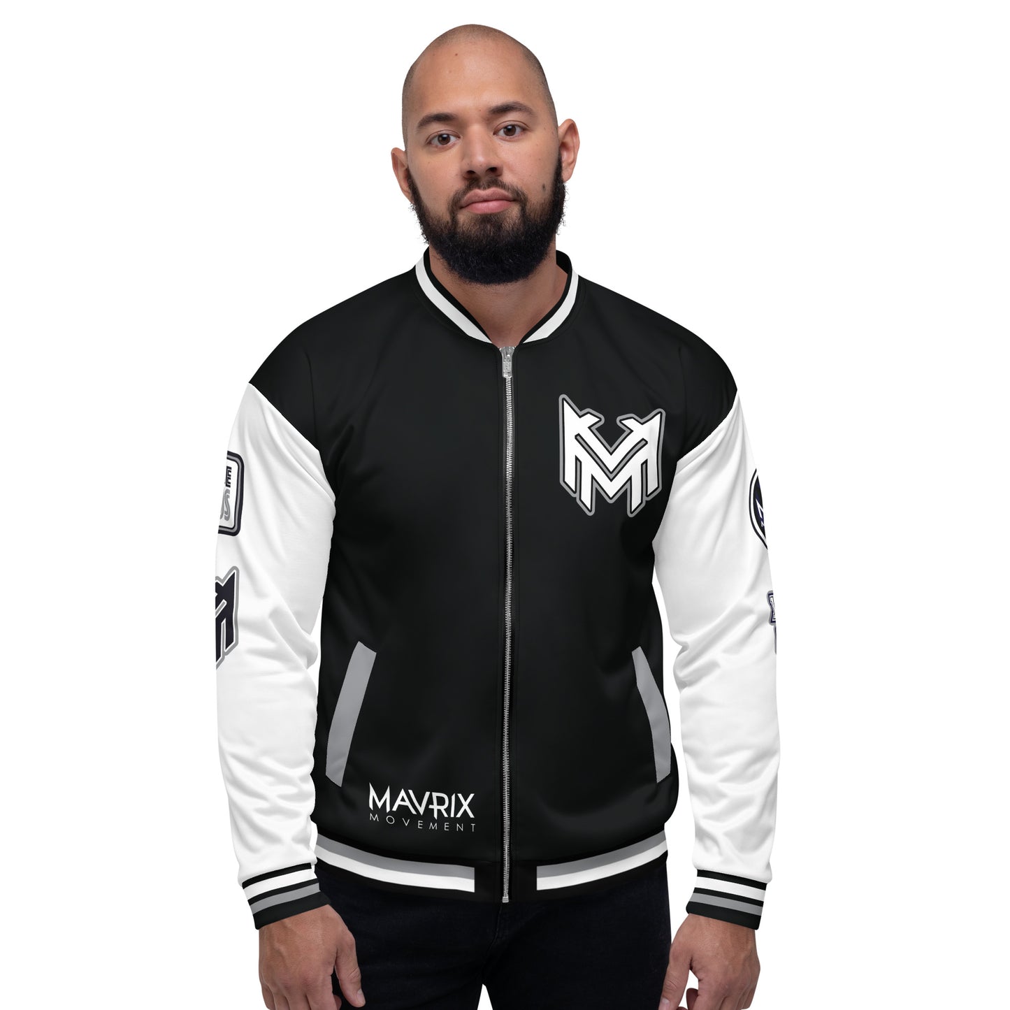 Mavrix Varsity Black Bomber Jacket