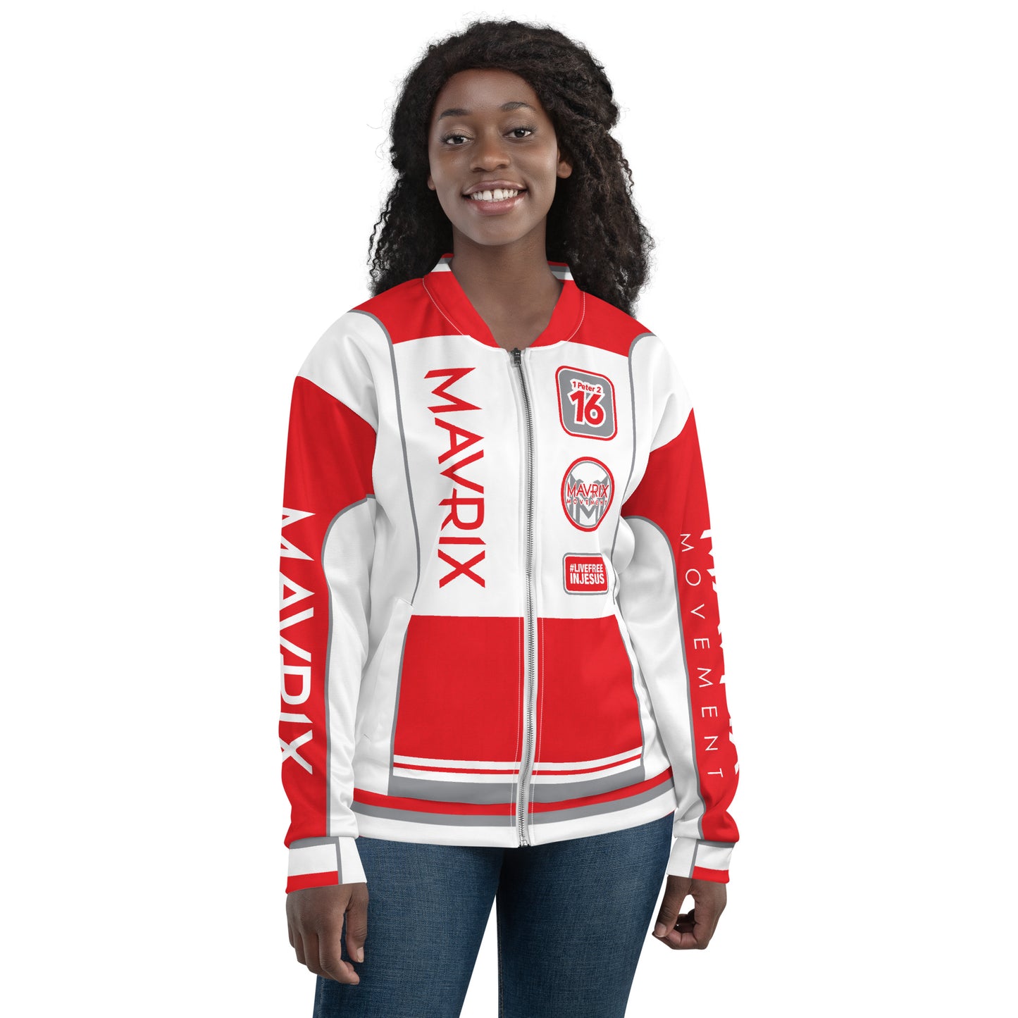 Mavrix Red Racer Bomber Jacket