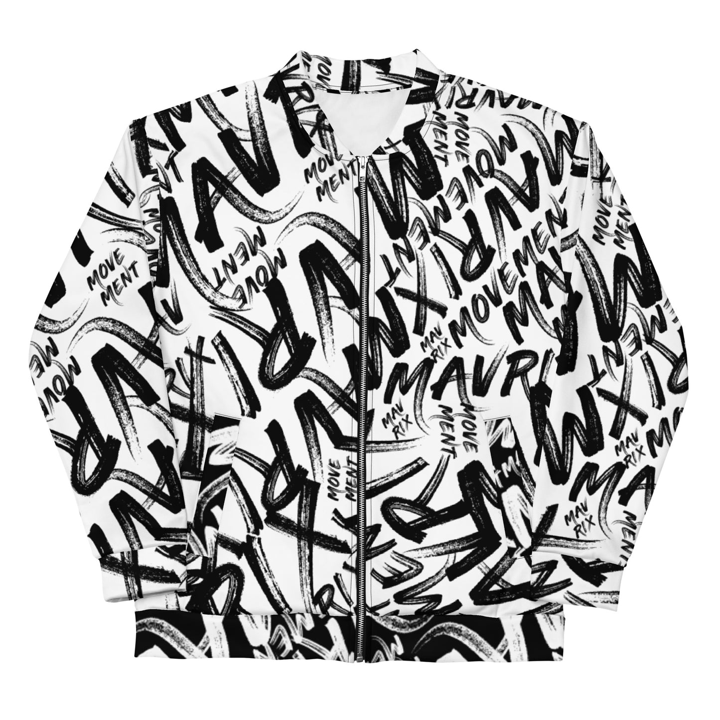 Mavrix Word-Art White Bomber Jacket
