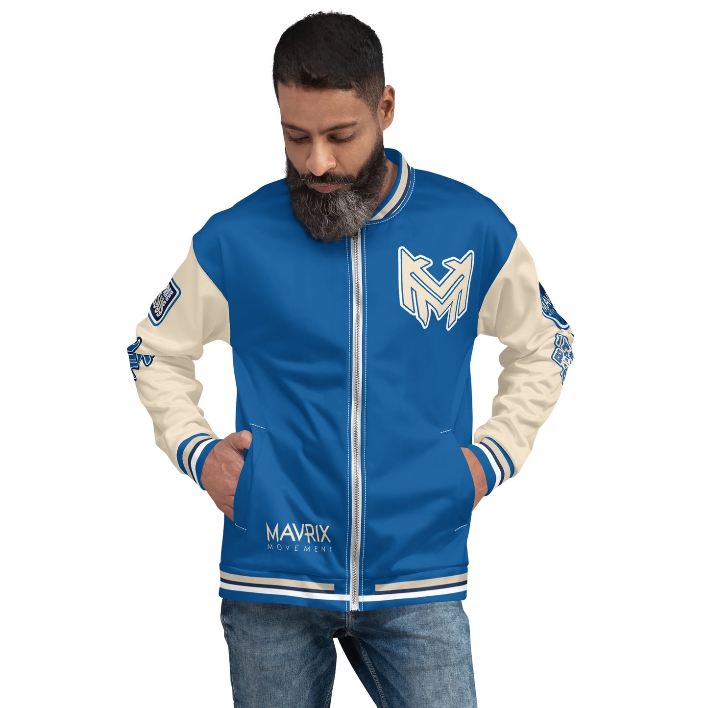 Mavrix Varsity Royal Bomber Jacket