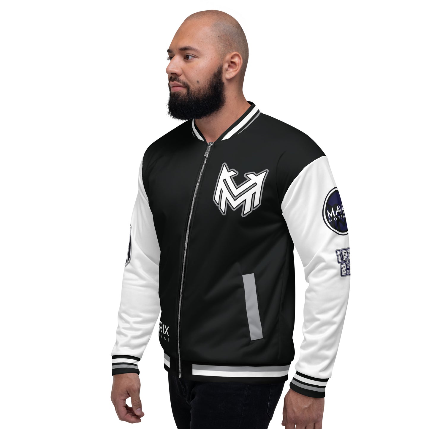 Mavrix Varsity Black Bomber Jacket