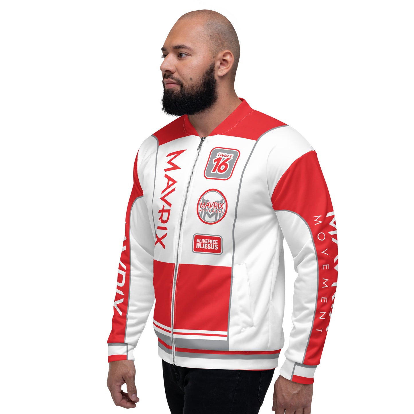 Mavrix Red Racer Bomber Jacket