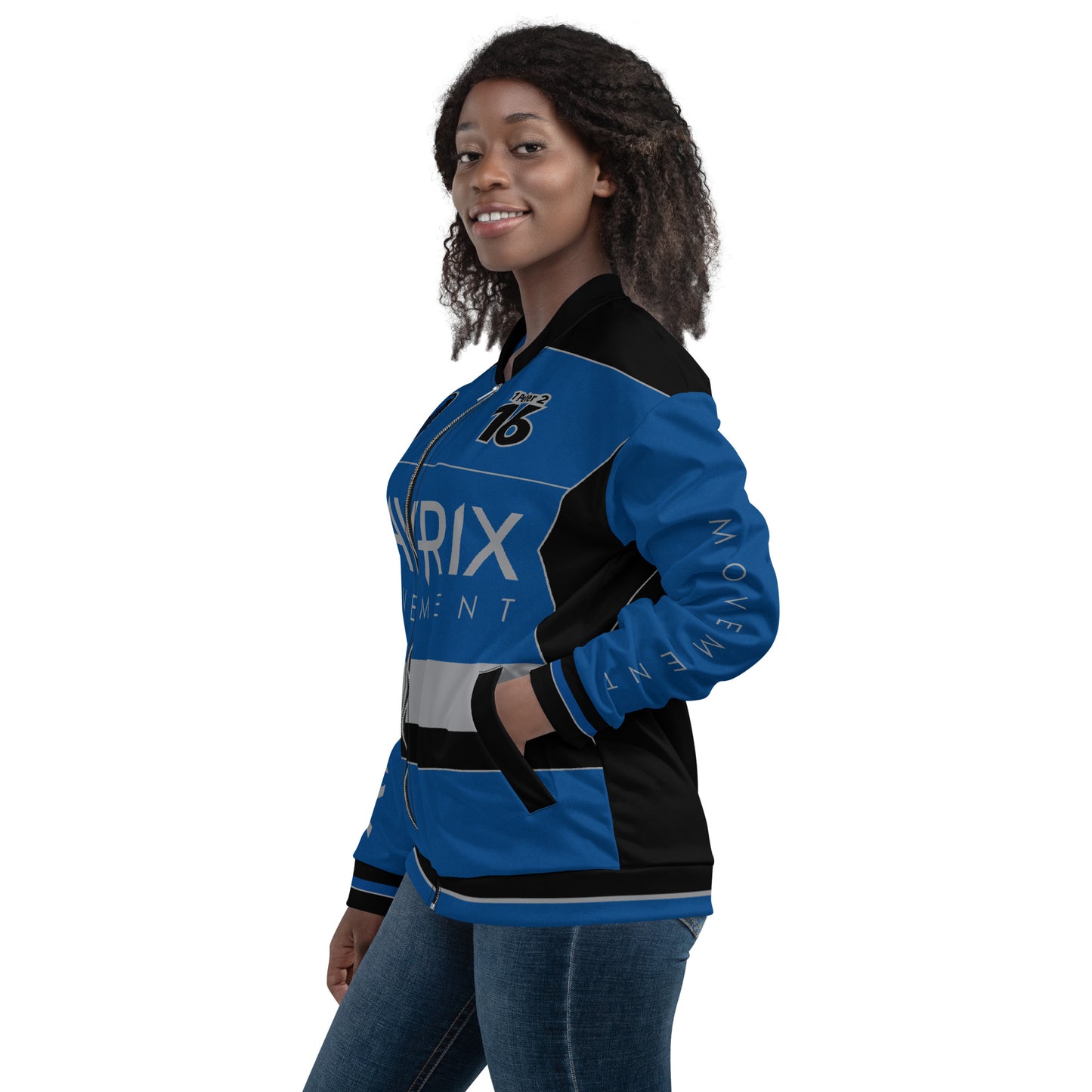 Mavrix Blue Racer Bomber Jacket