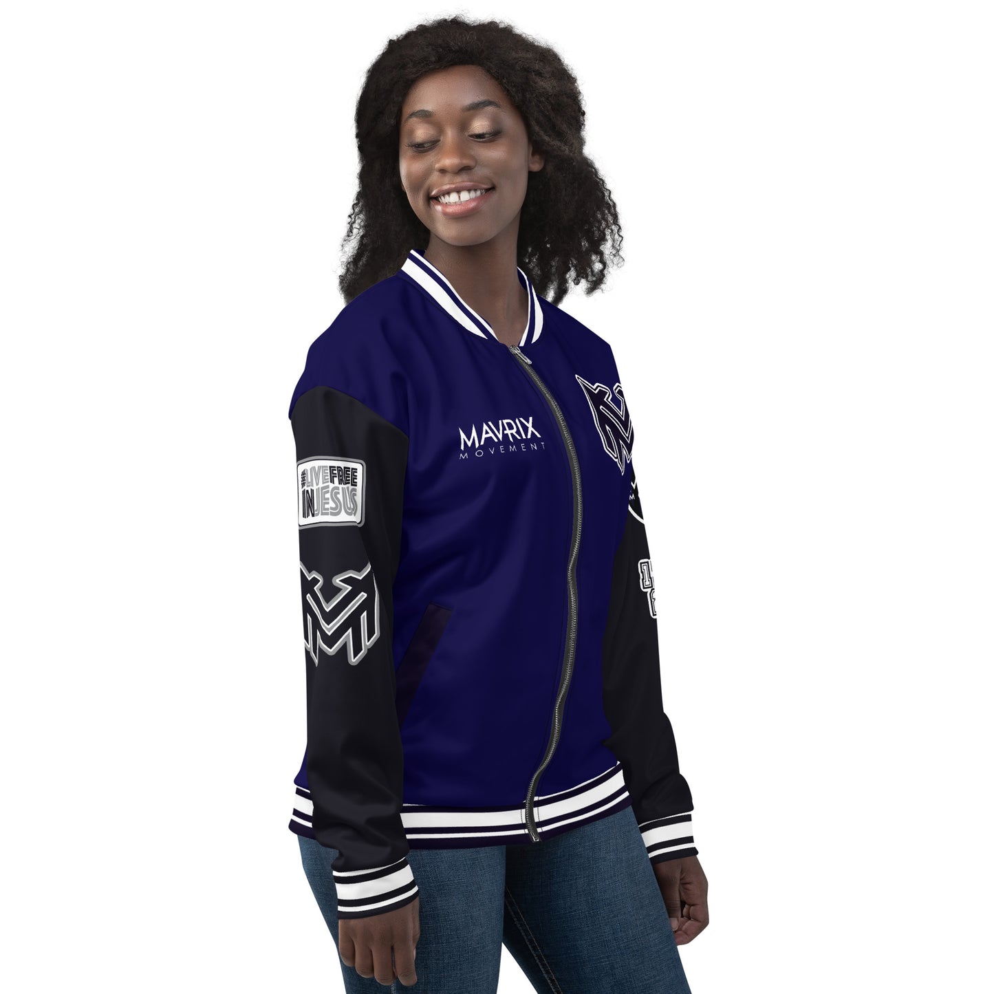 Mavrix Varsity Navy Bomber Jacket