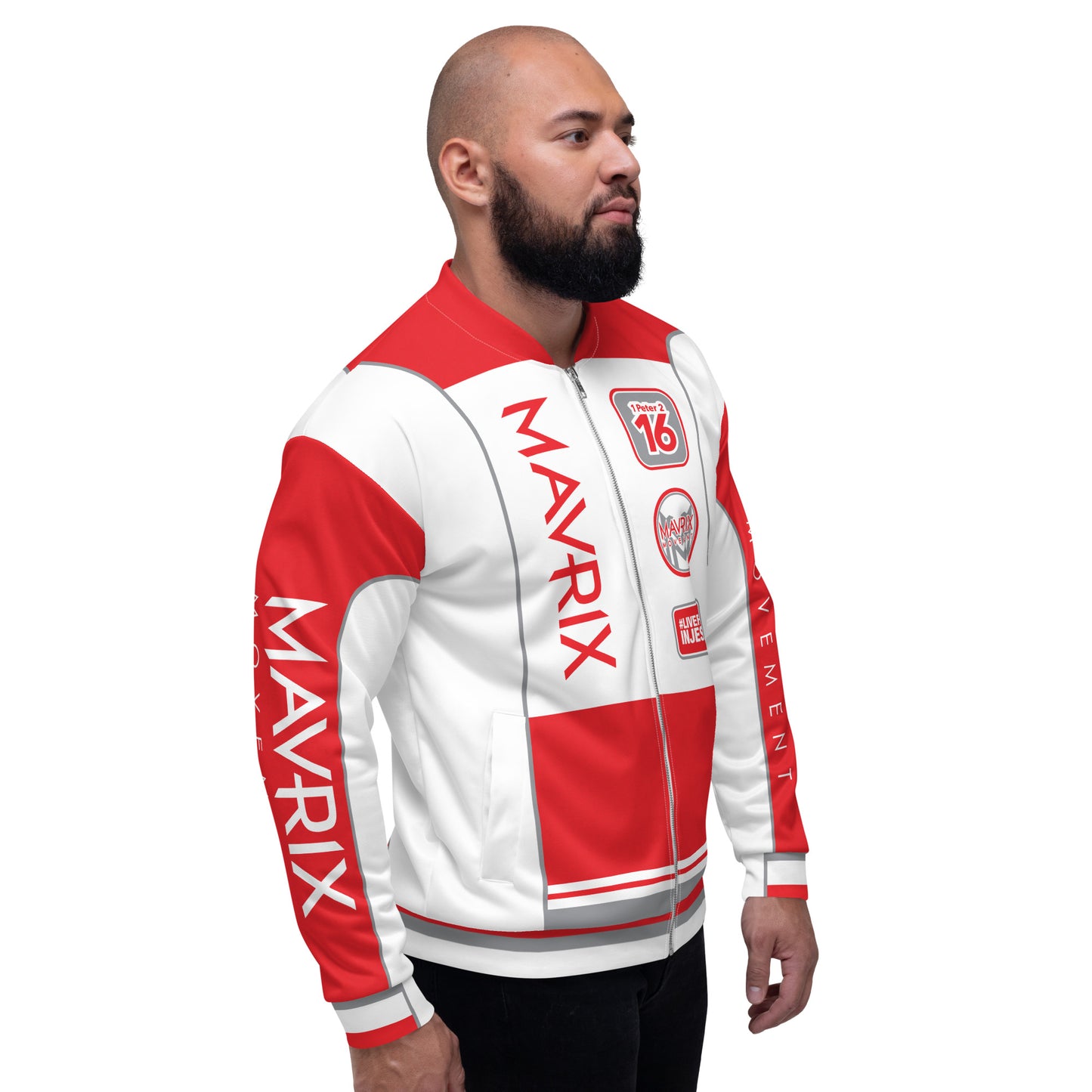 Mavrix Red Racer Bomber Jacket