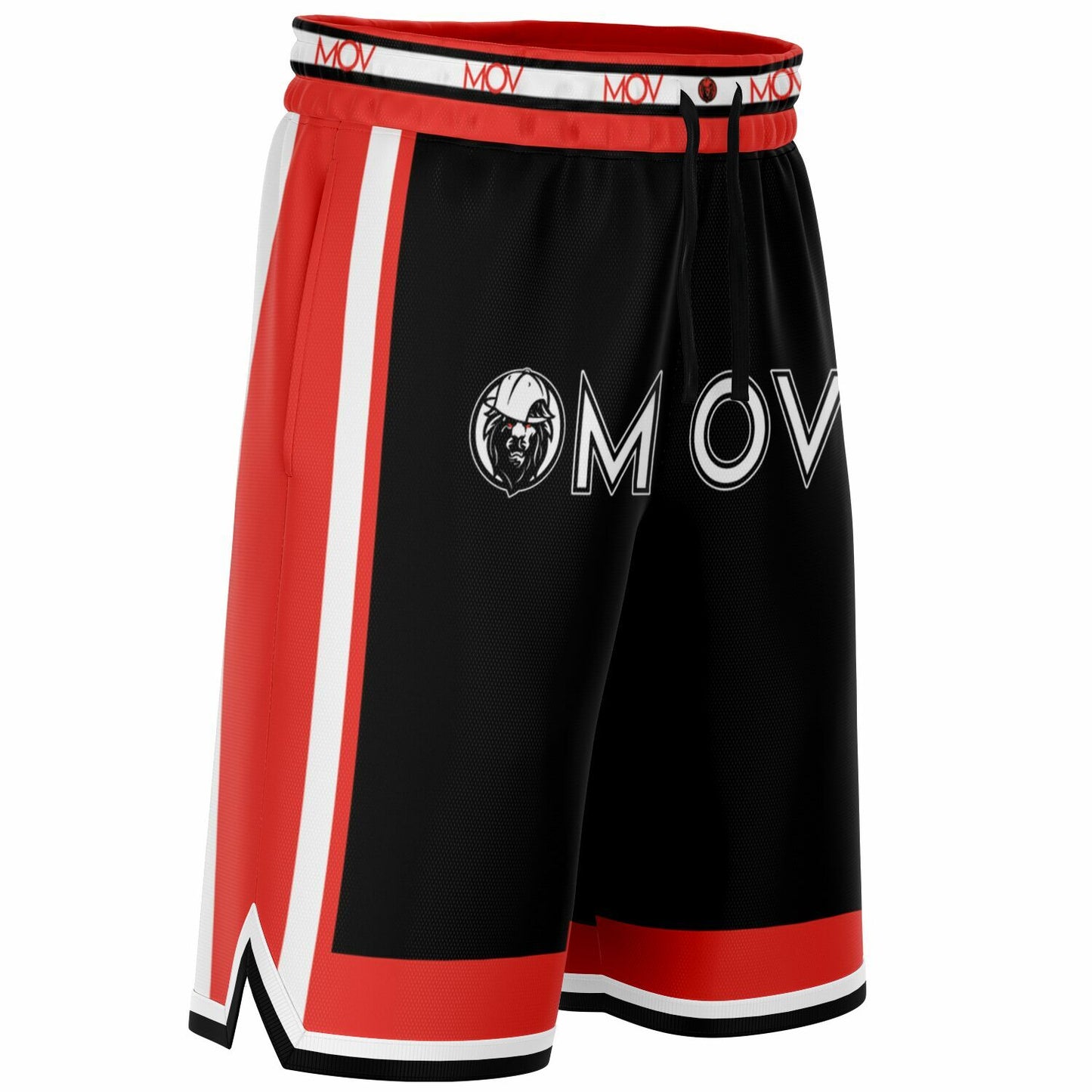 MOV Black-Red Basketball Shorts