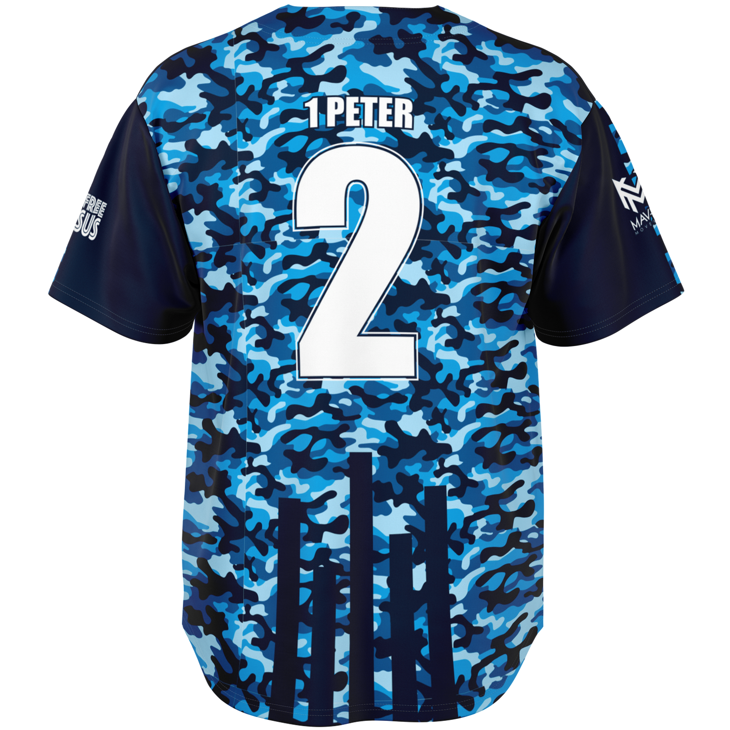Mavrix Chris Kardiac Blue Camo Baseball Jersey