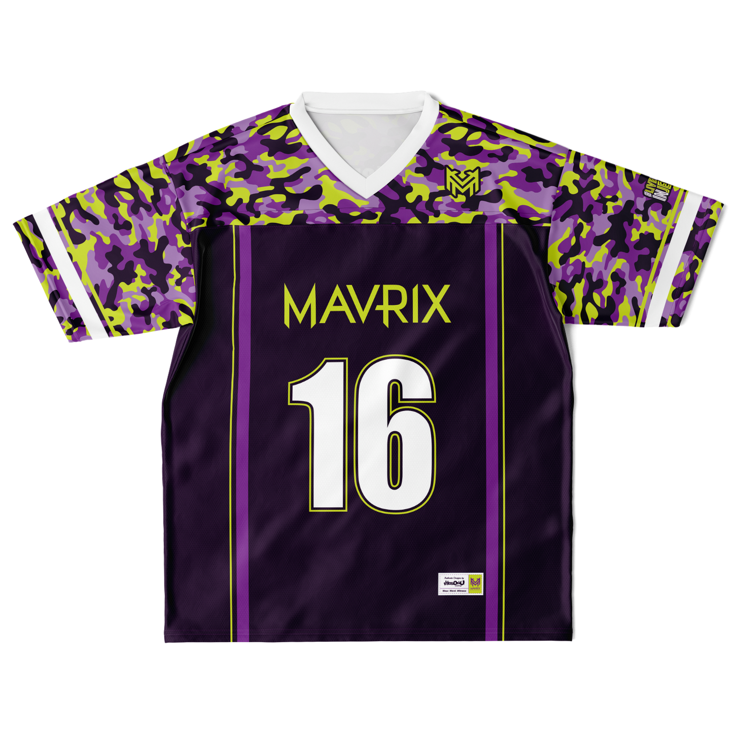 Mavrix Purple/Volt Camo Football Jersey