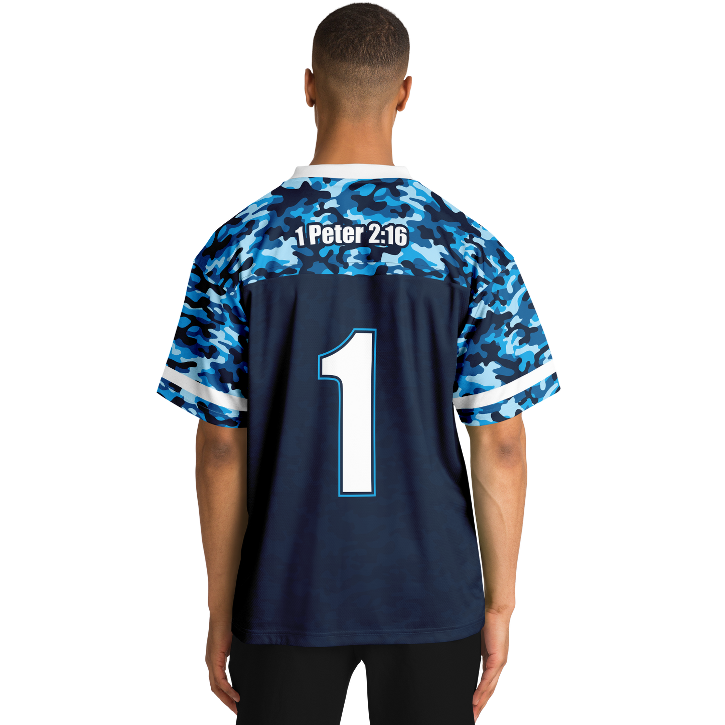 Mavrix Blue Camo Football Jersey