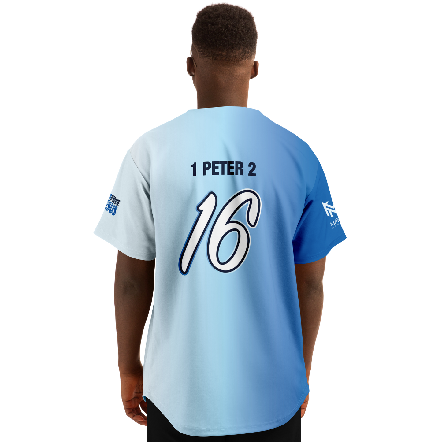 Mavrix Blue Gradient Baseball Jersey