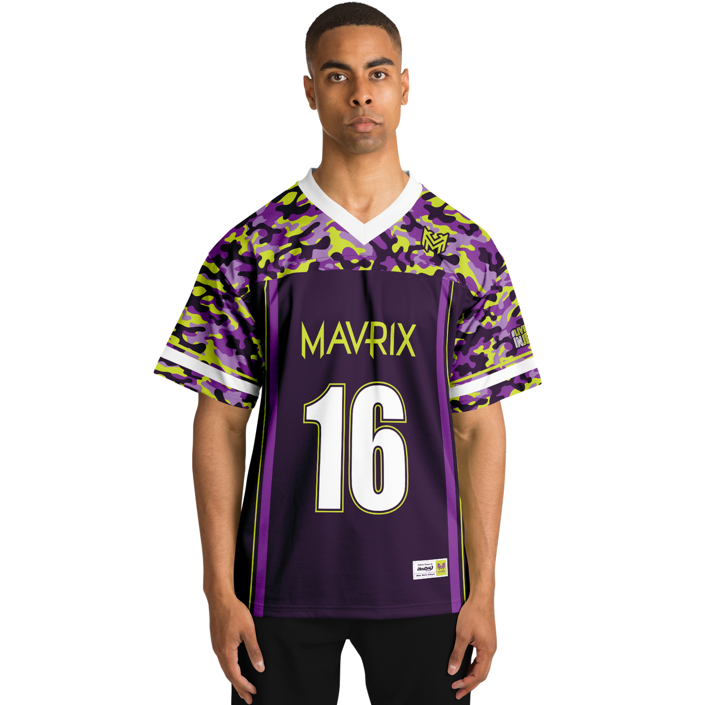 Mavrix Purple/Volt Camo Football Jersey