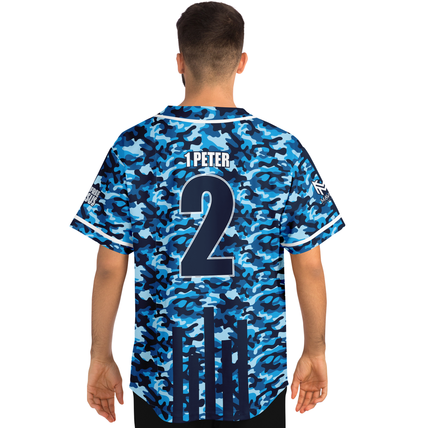 Mavrix Blue Camo Baseball Jersey