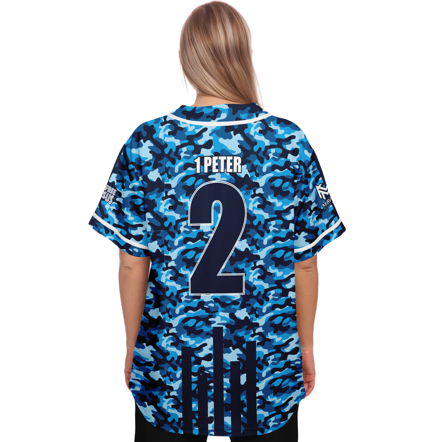 Mavrix Blue Camo Baseball Jersey