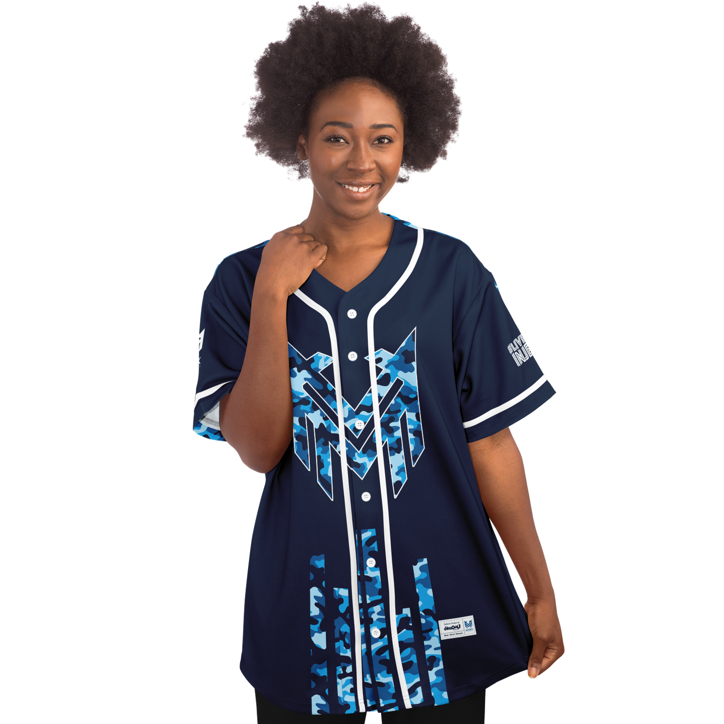 Mavrix Blue Camo Baseball Jersey