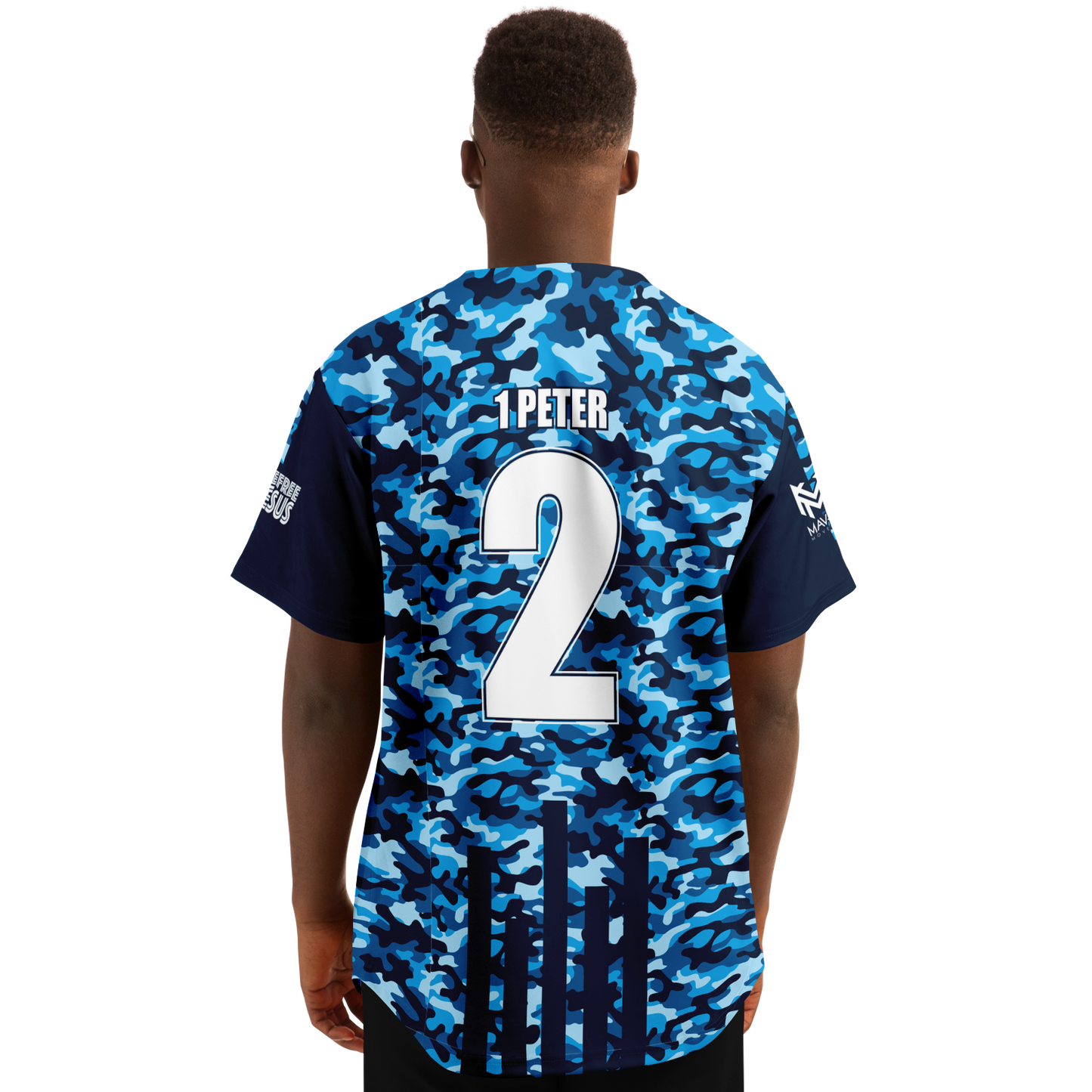 Mavrix Chris Kardiac Blue Camo Baseball Jersey
