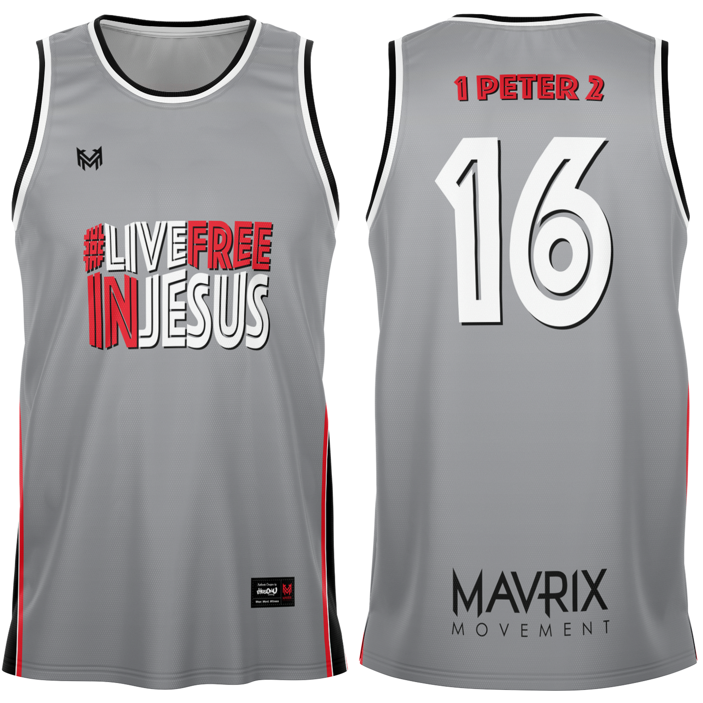 Mavrix LiveFreeInJesus - Basketball Jersey