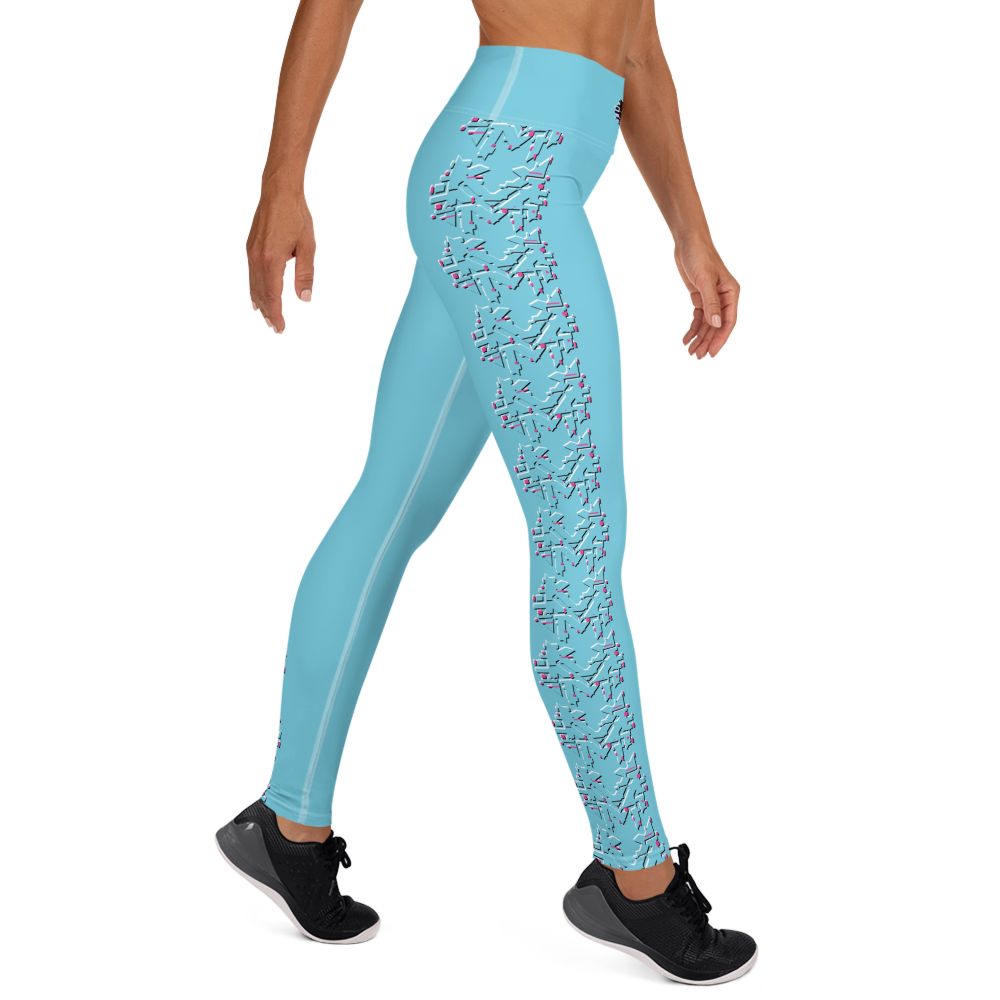 Mavrix Blue Glitch Yoga Leggings