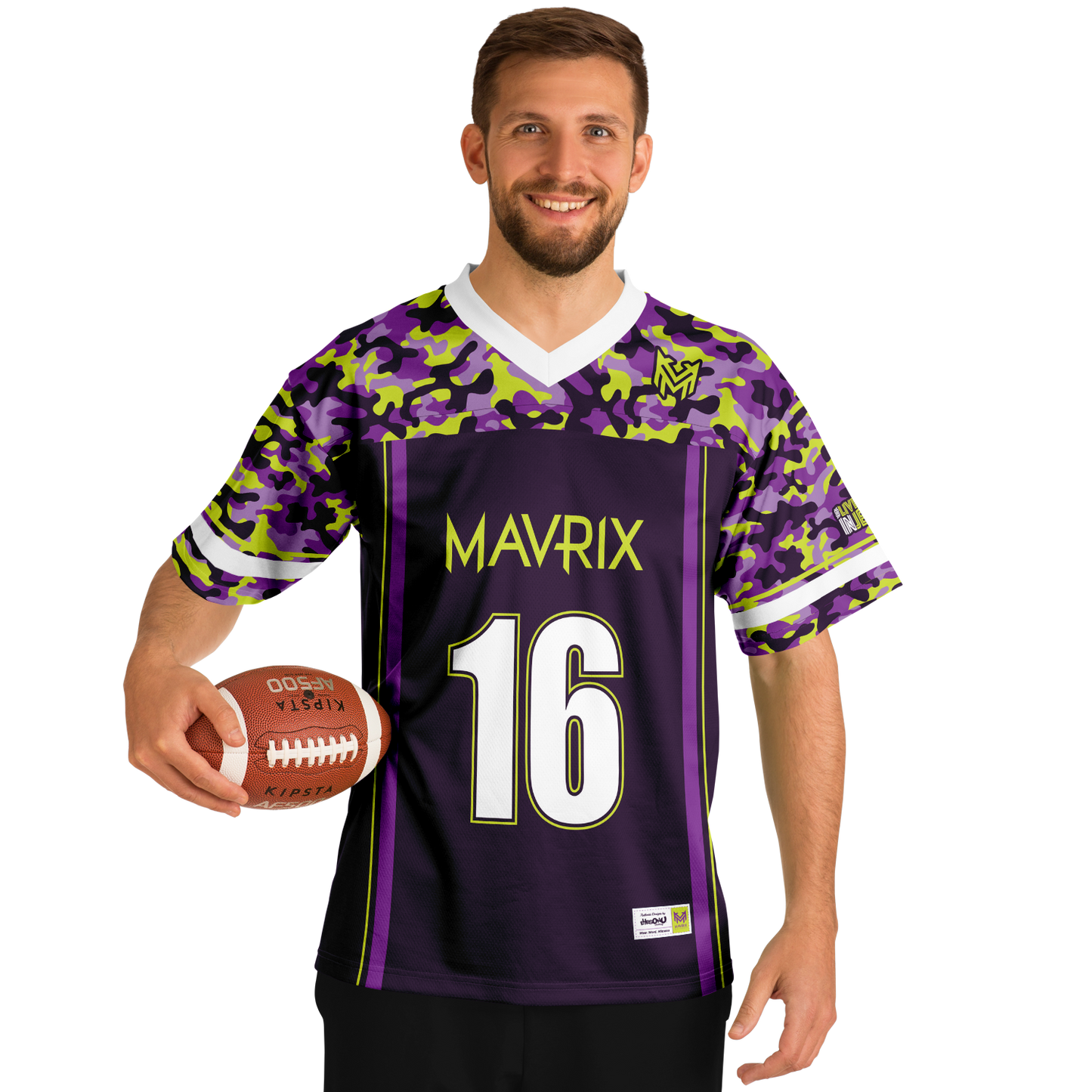 Mavrix Purple/Volt Camo Football Jersey
