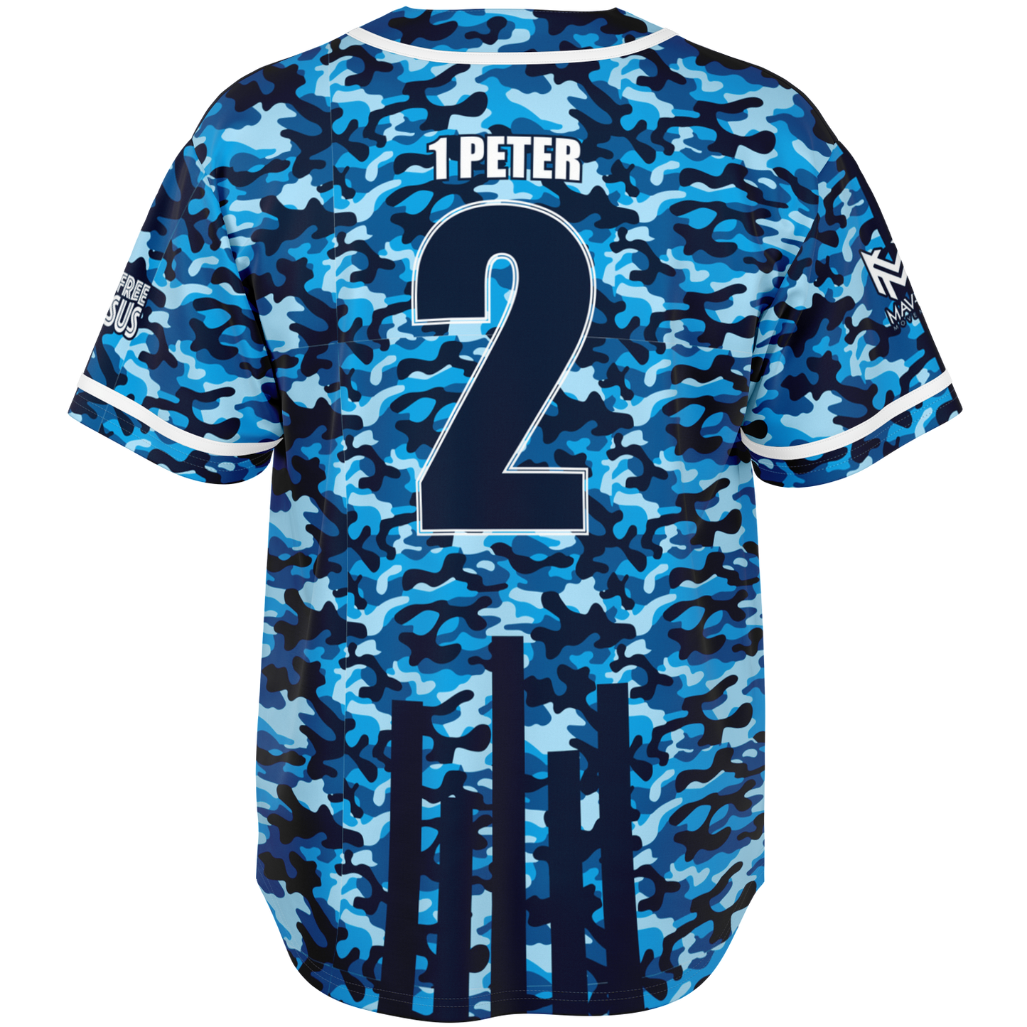 Mavrix Blue Camo Baseball Jersey