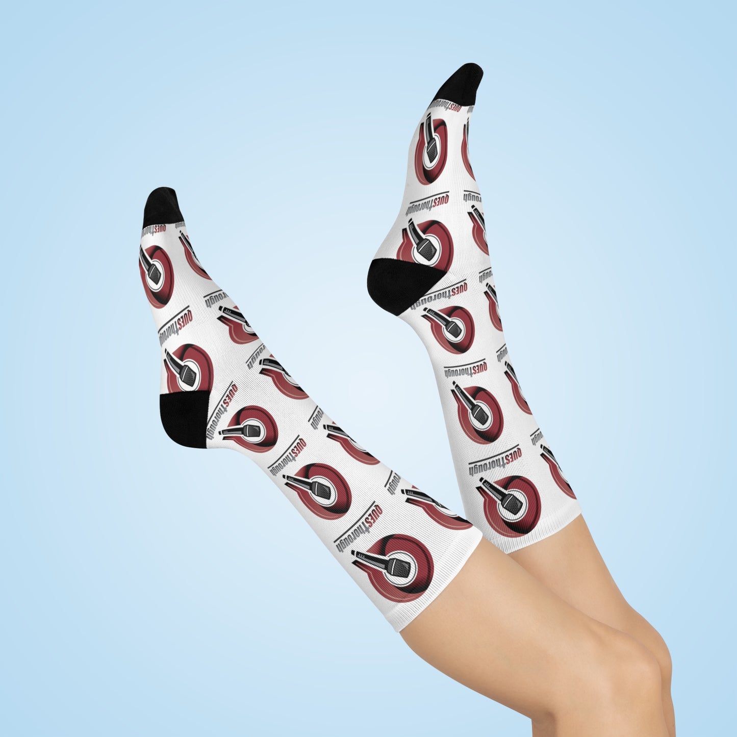 QuesThorough Signature Red DTG Crew Socks