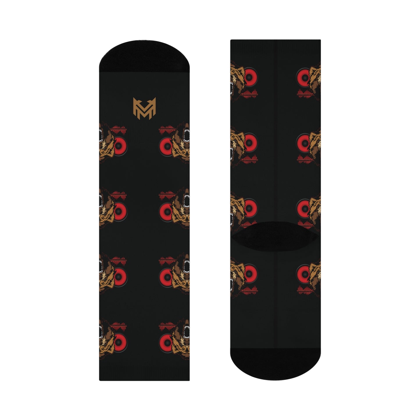 Lac Grizzy Bear Speakers DTG Crew Socks