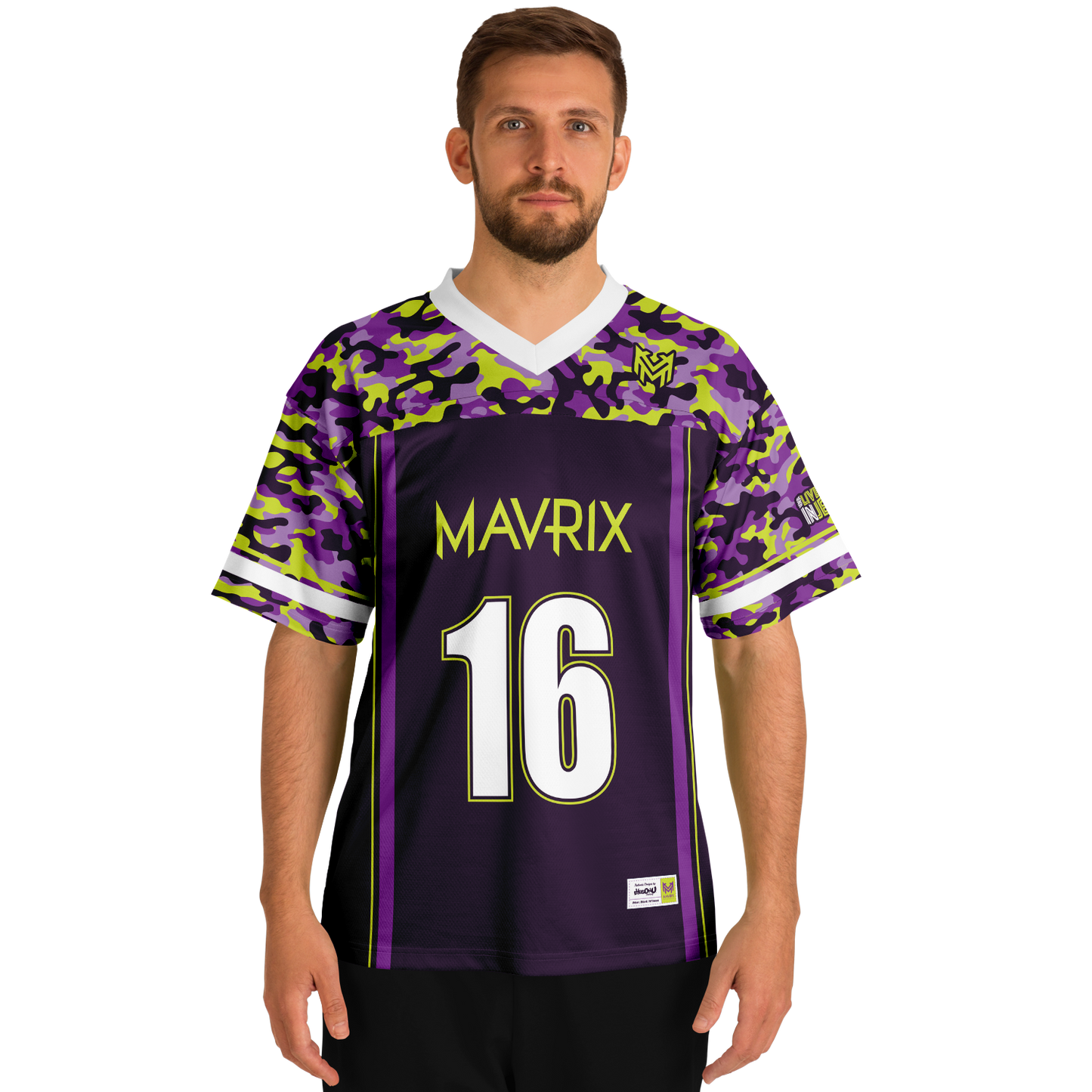 Mavrix Purple/Volt Camo Football Jersey