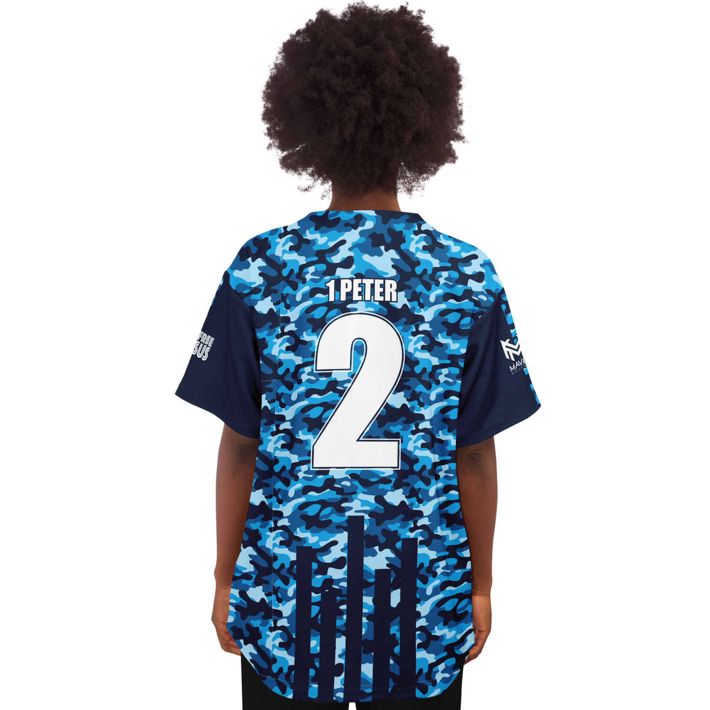 Mavrix Chris Kardiac Blue Camo Baseball Jersey