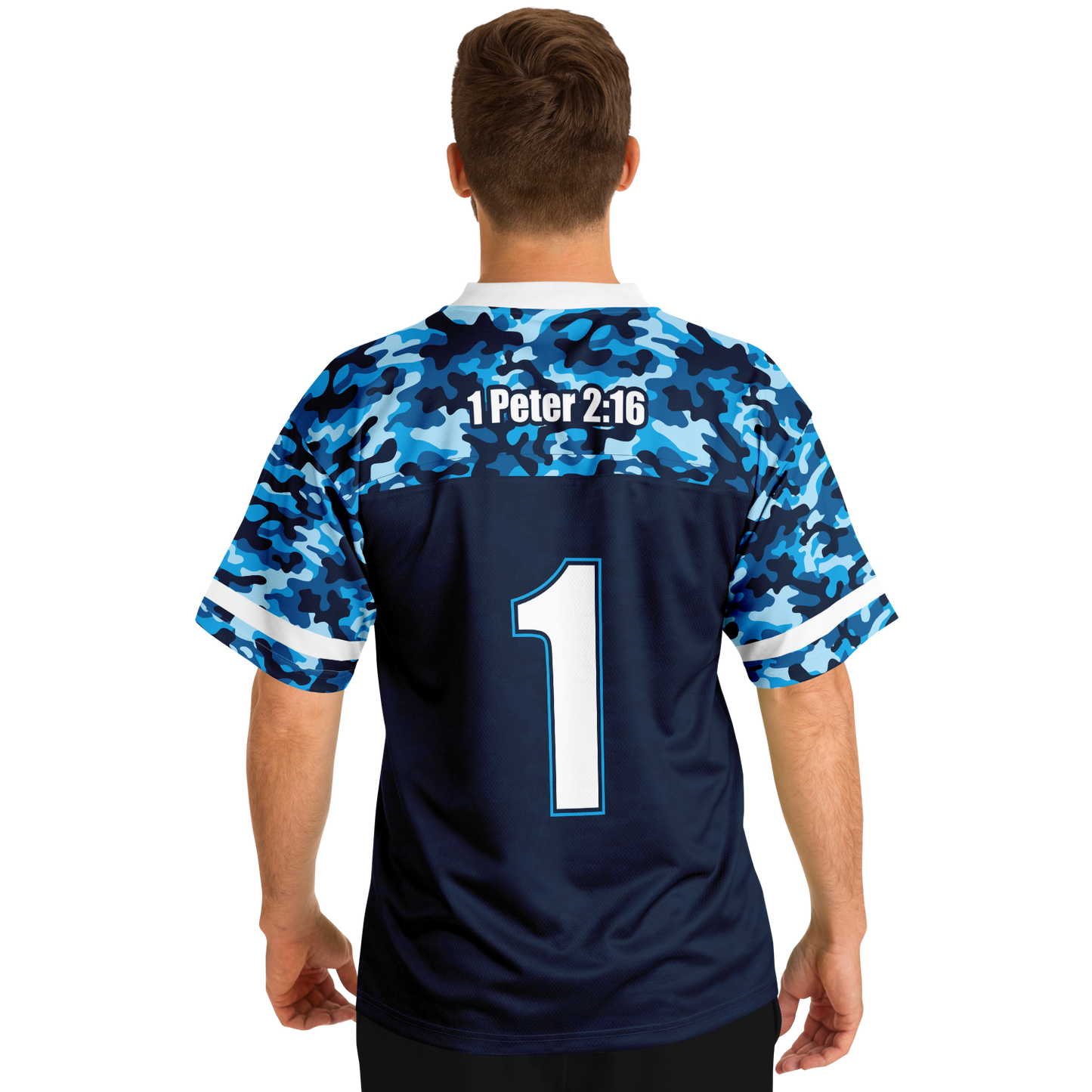 Mavrix Blue Camo Football Jersey
