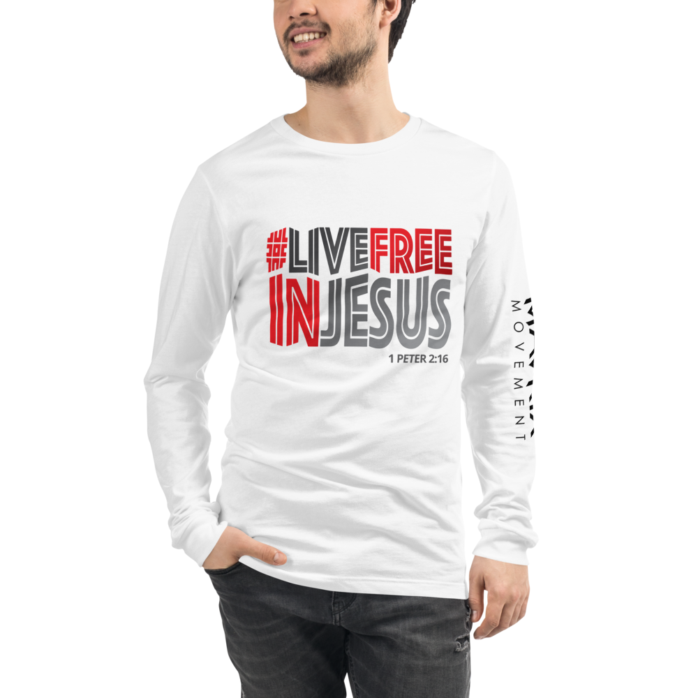 #LiveFreeInJesus Long Sleeve Tee (2 colors)