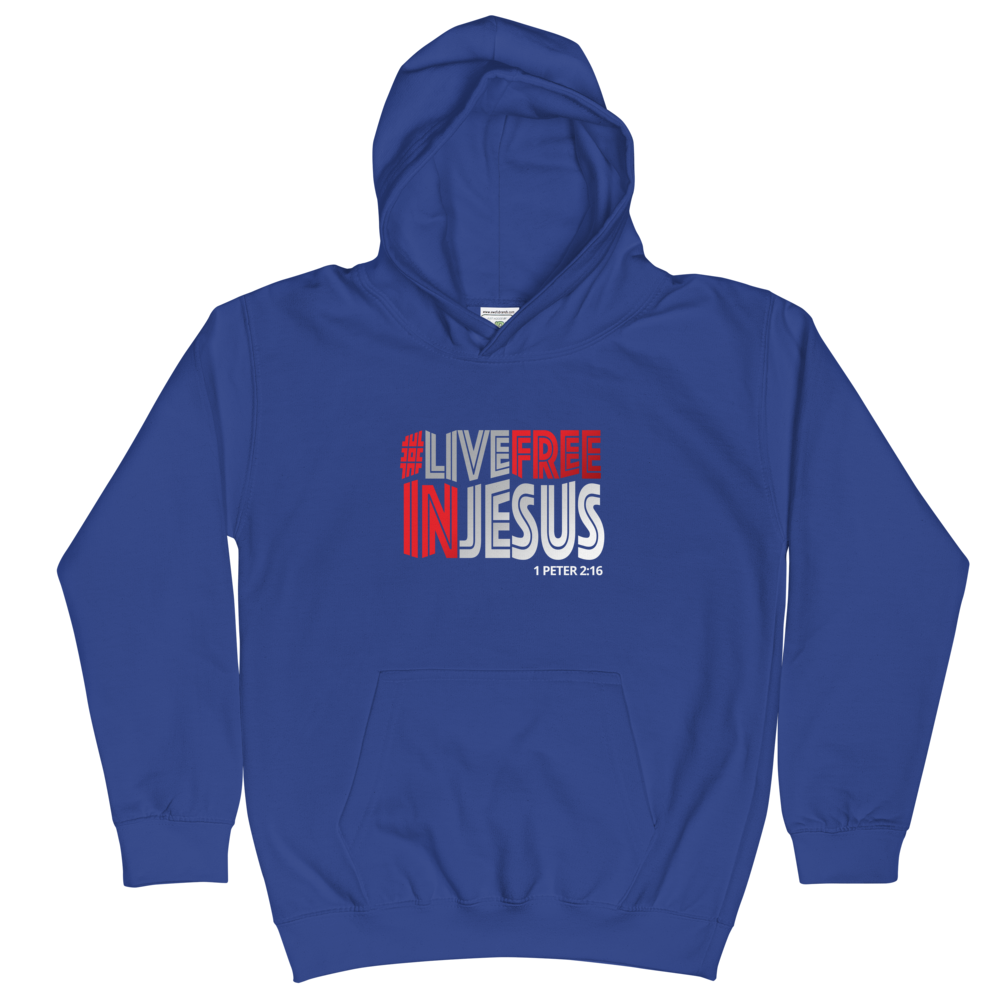 #LIVEFREEINJESUS - Youth Hoodie (3 colors)