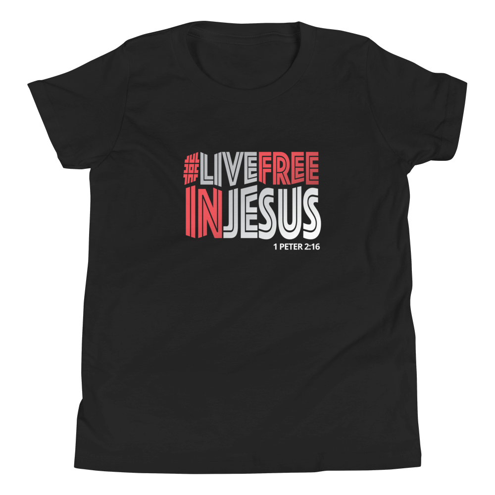 #LIVEFREEINJESUS - Youth T-Shirt (4 colors)