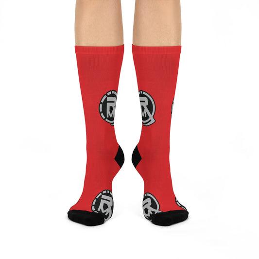 Simply Reveil Logo DTG Crew Socks (Red)