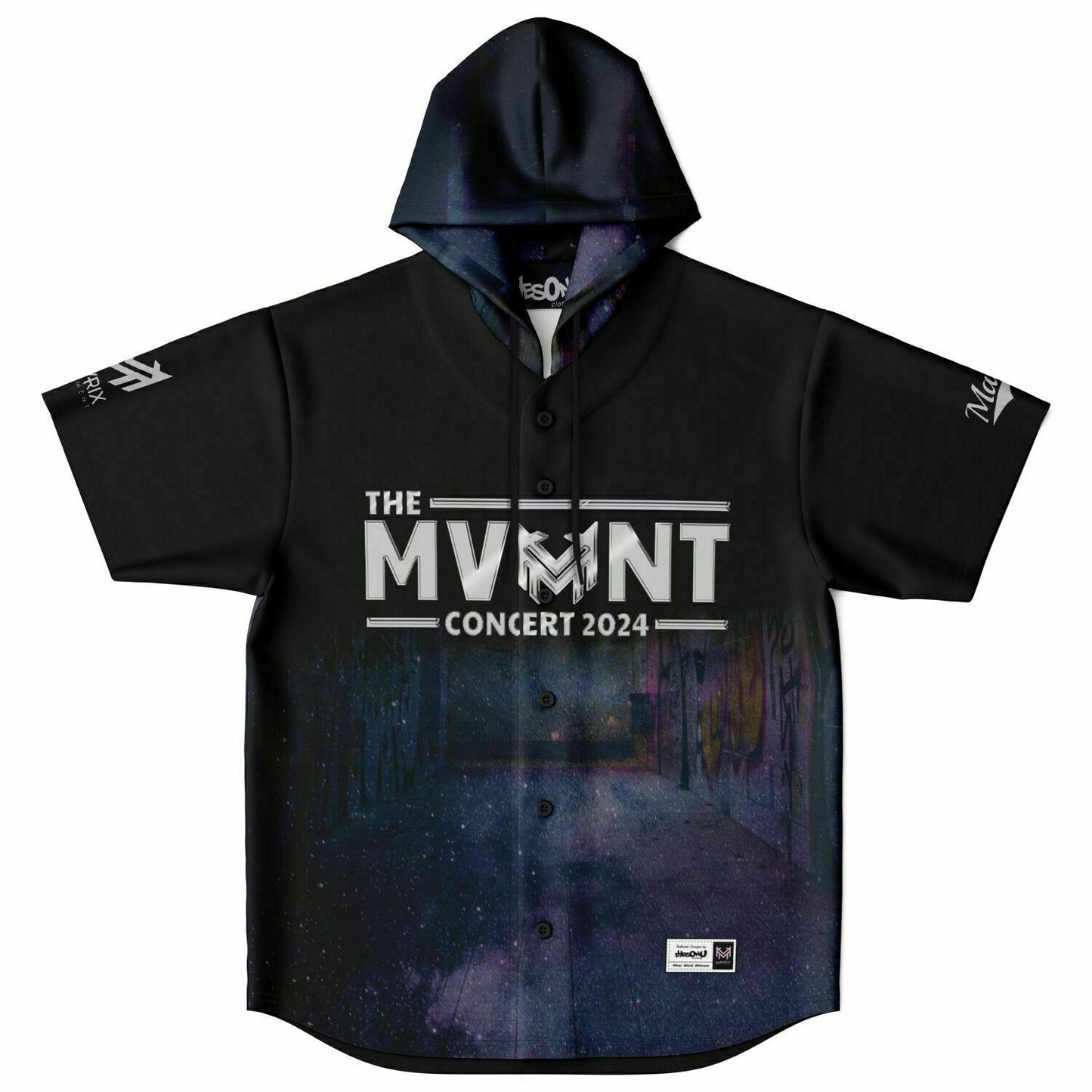 Official The MVMNT Concert '24 Hooded Baseball Jersey