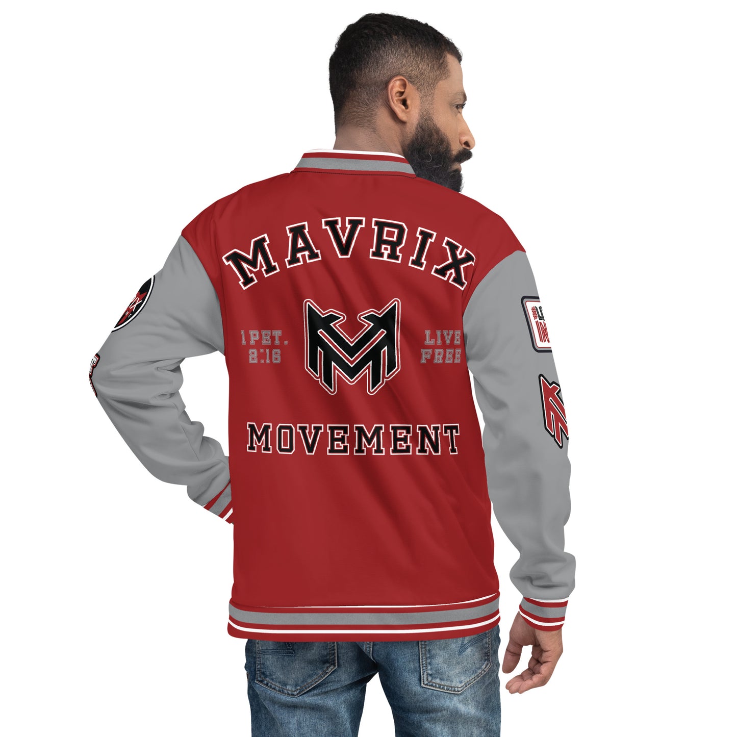 Mavrix Varsity Red Bomber Jacket