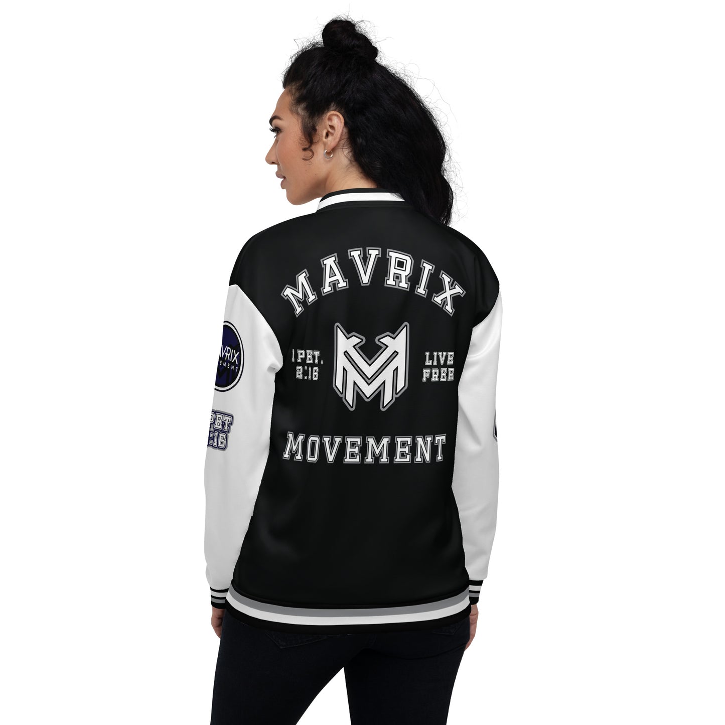 Mavrix Varsity Black Bomber Jacket