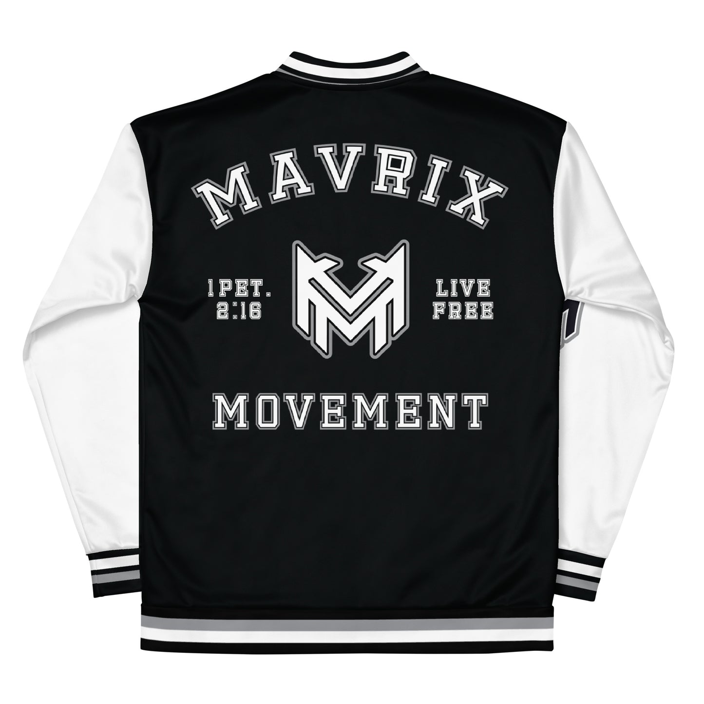 Mavrix Varsity Black Bomber Jacket