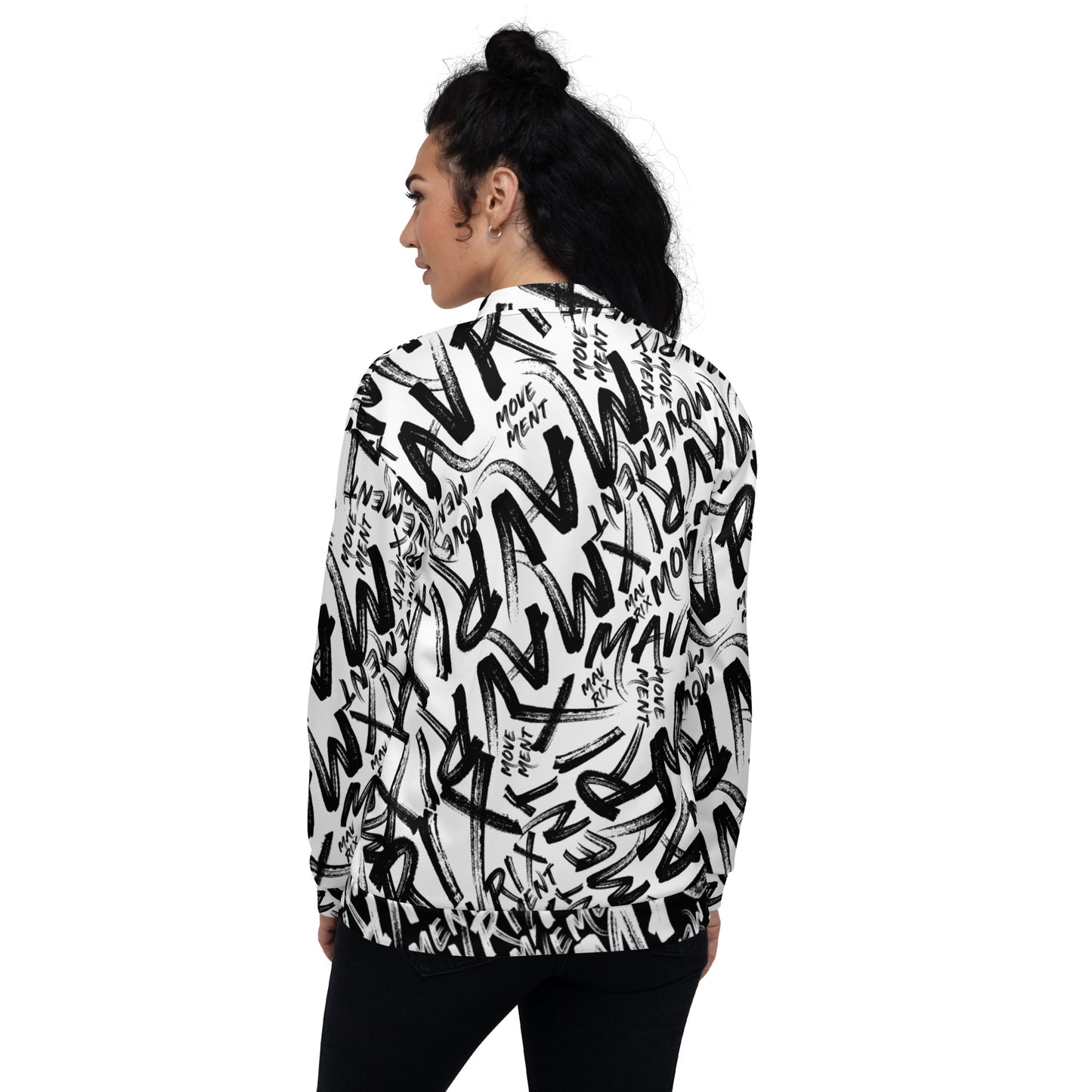 Mavrix Word-Art White Bomber Jacket