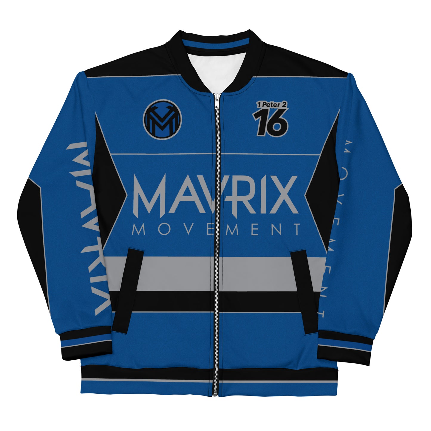 Mavrix Blue Racer Bomber Jacket