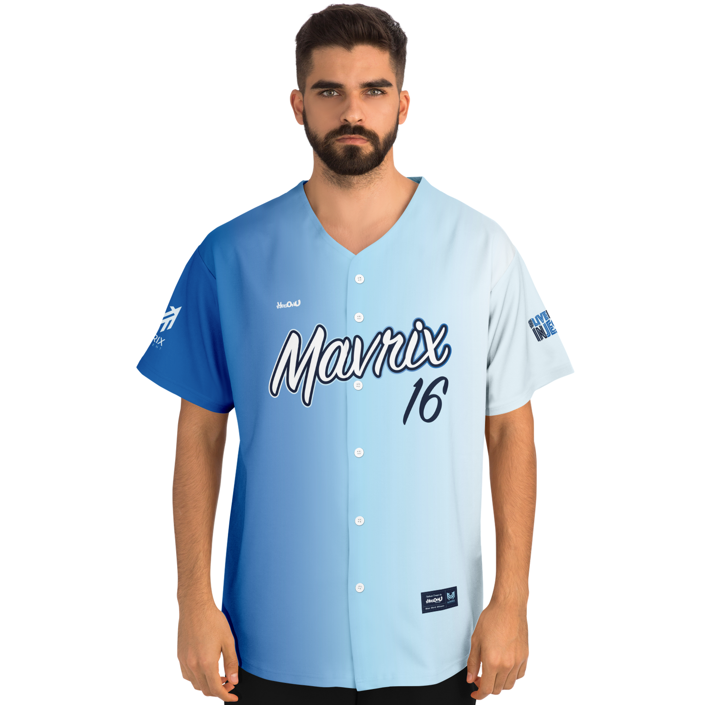 Mavrix Blue Gradient Baseball Jersey