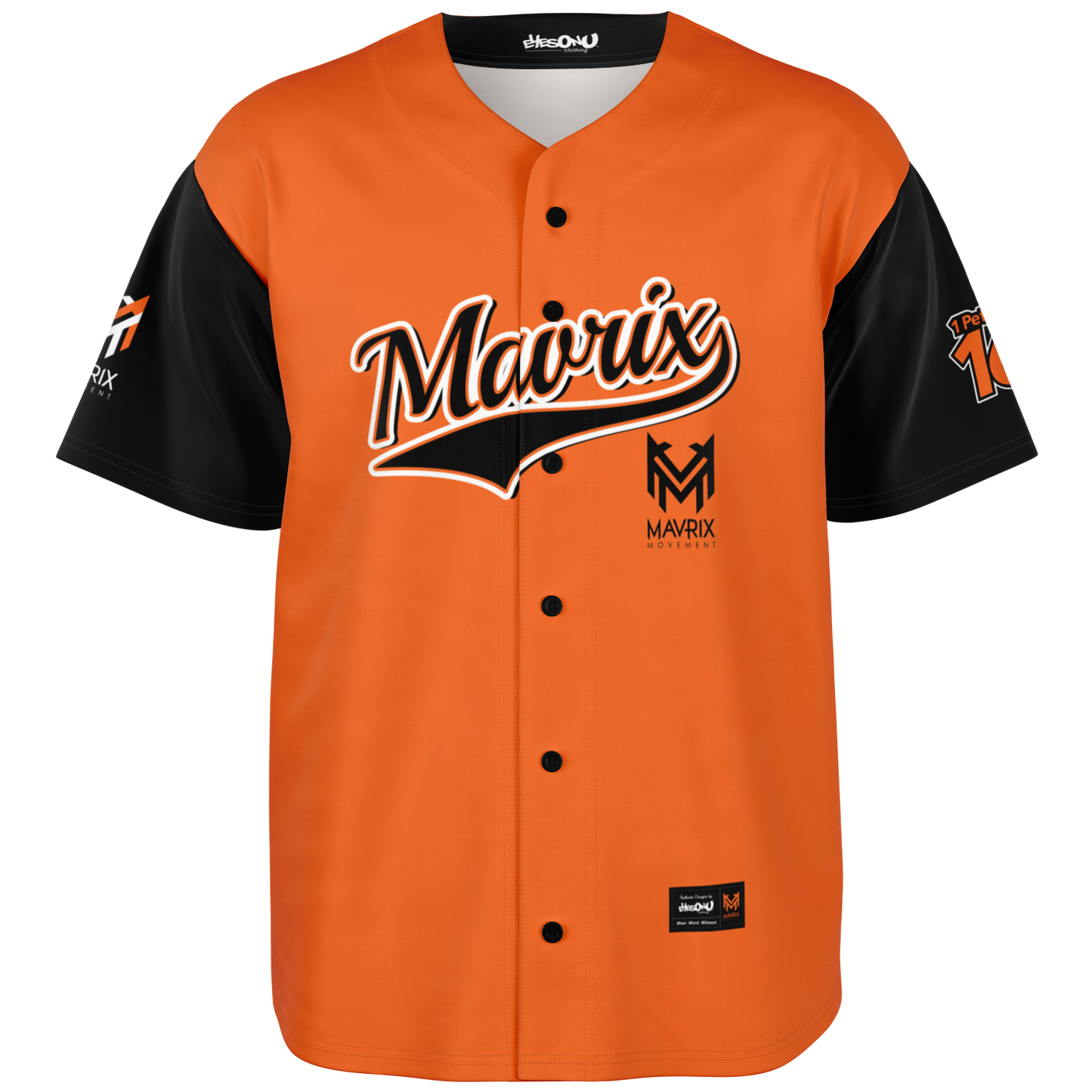 Mavrix Orange Baseball Jersey