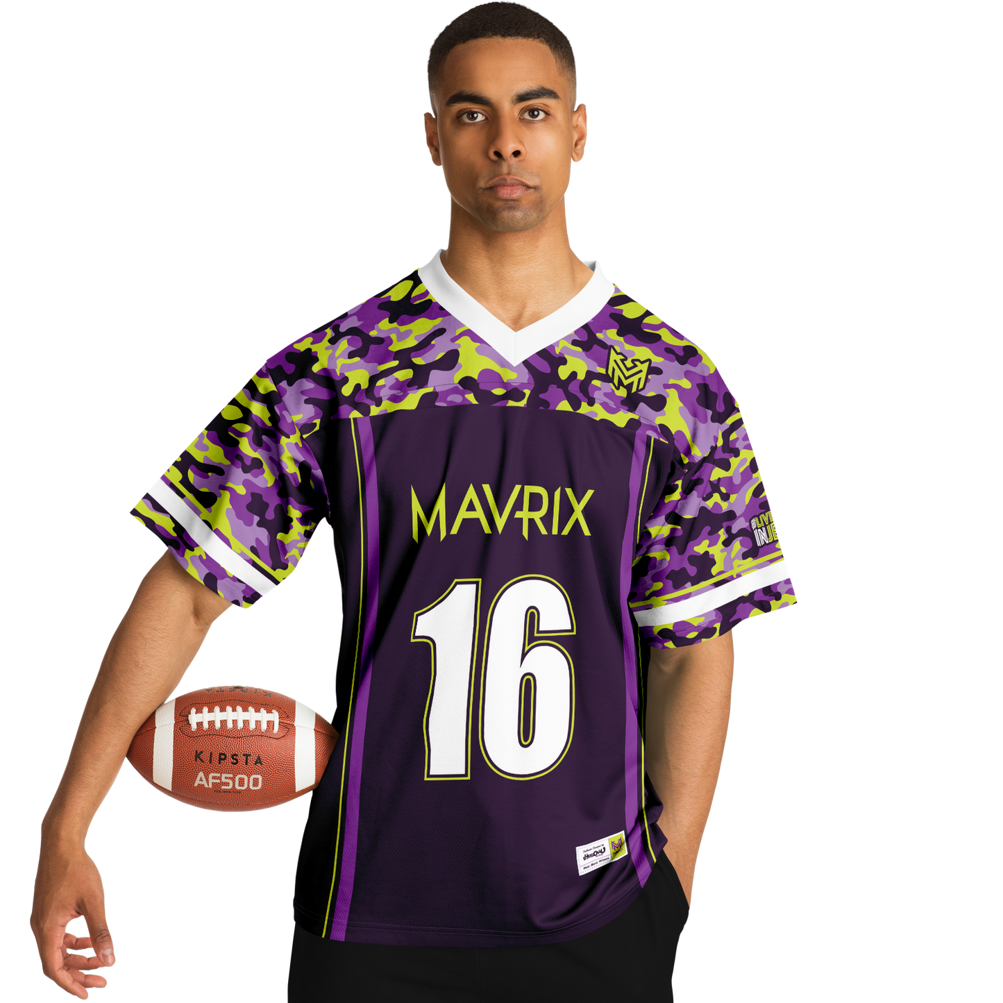 Mavrix Purple/Volt Camo Football Jersey