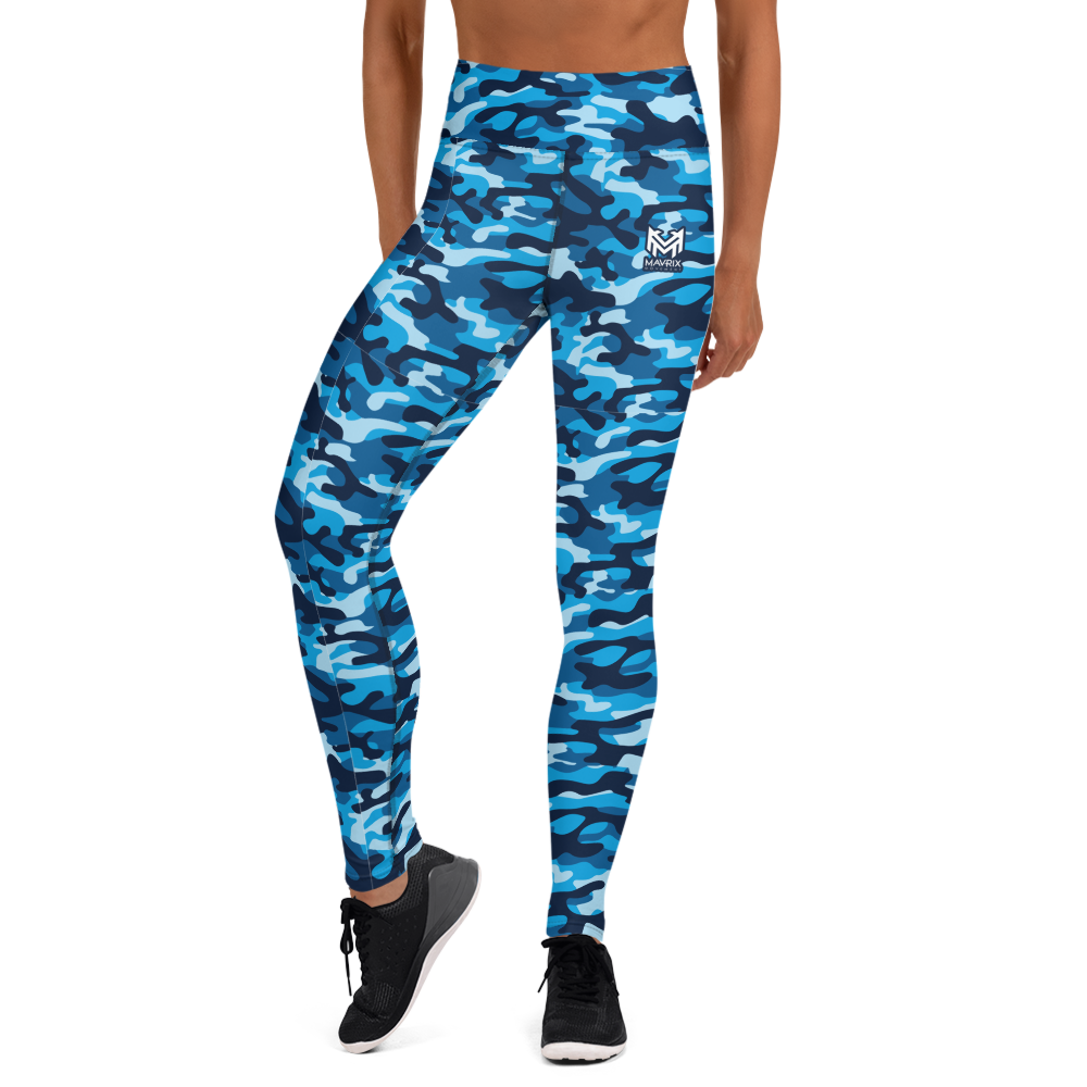 Mavrix Blue Camo Yoga Leggings